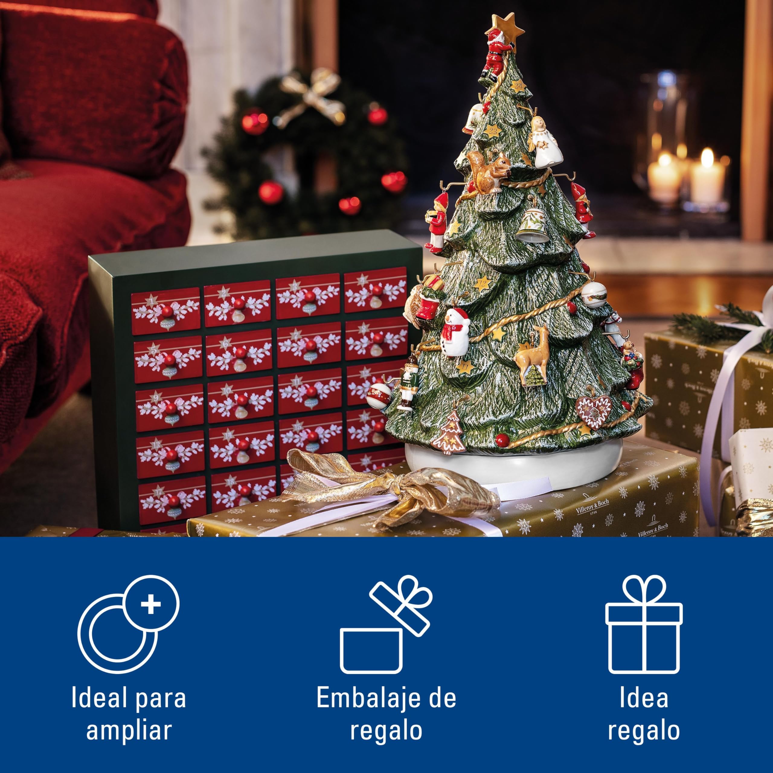 Villeroy & Boch Christmas Toys Memory Calendario de Adviento Árbol 3D 25 x 32 x 43 cm