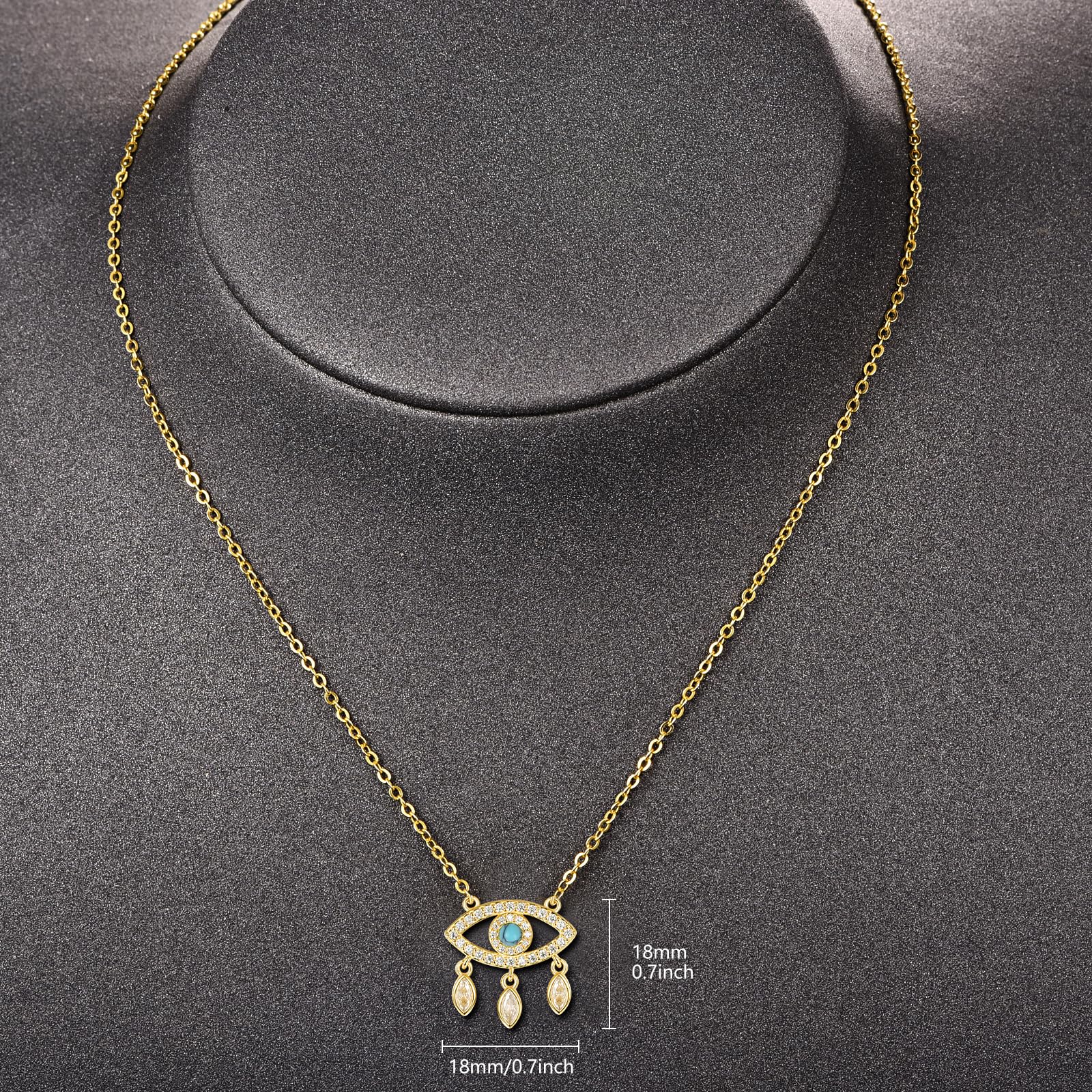 AENEAS Collar de mal de ojo chapado en oro, plata, turquesa, para mujer, Ojo Turco, atrapasueños, regalo de cumpleaños para mujeres, esposa y ella