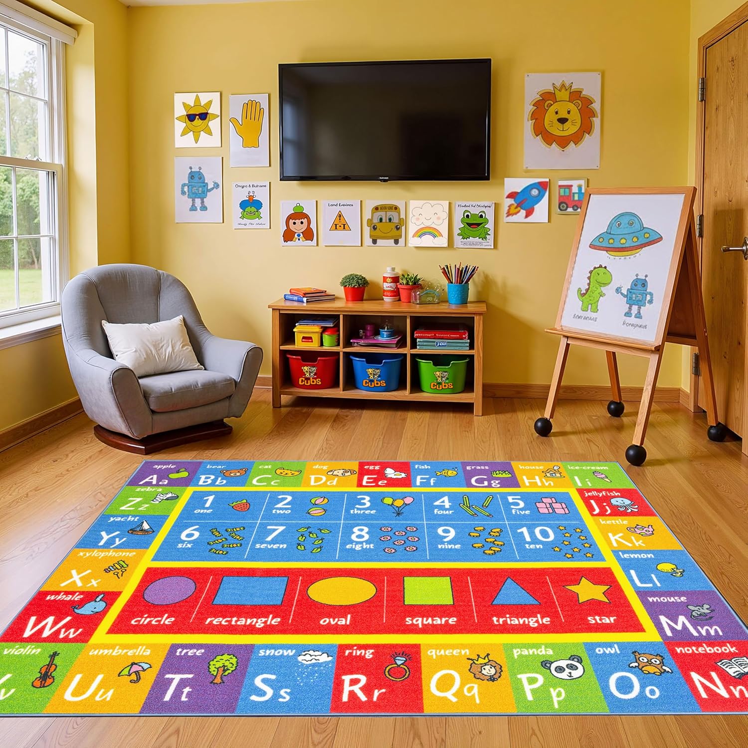 KC Cubs ABC Alphabet Rug – 5x7 Nursery & Classroom