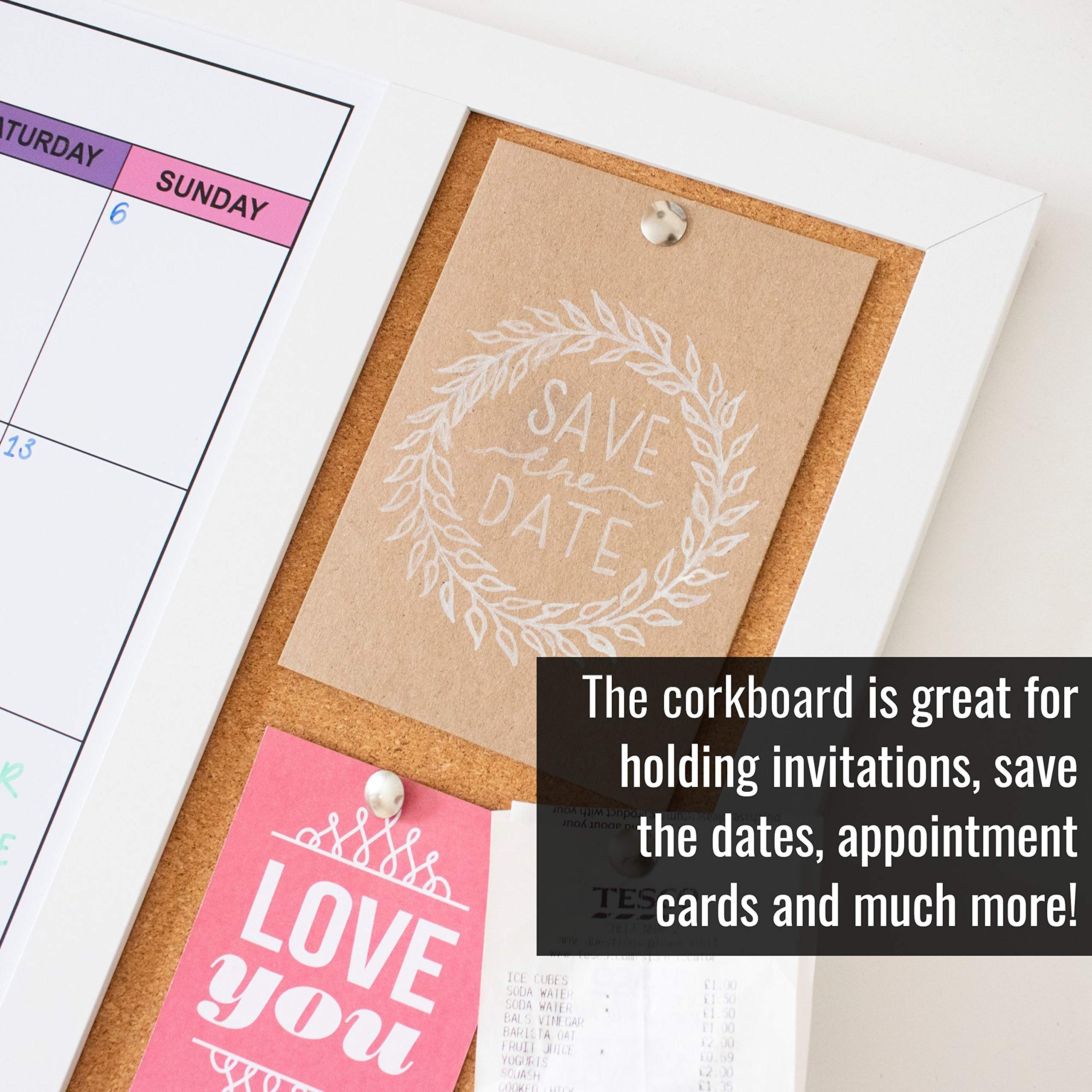 Dry Erase Calendar Board for Wall (18in x 24in) Whiteboard Calendar for Wall with