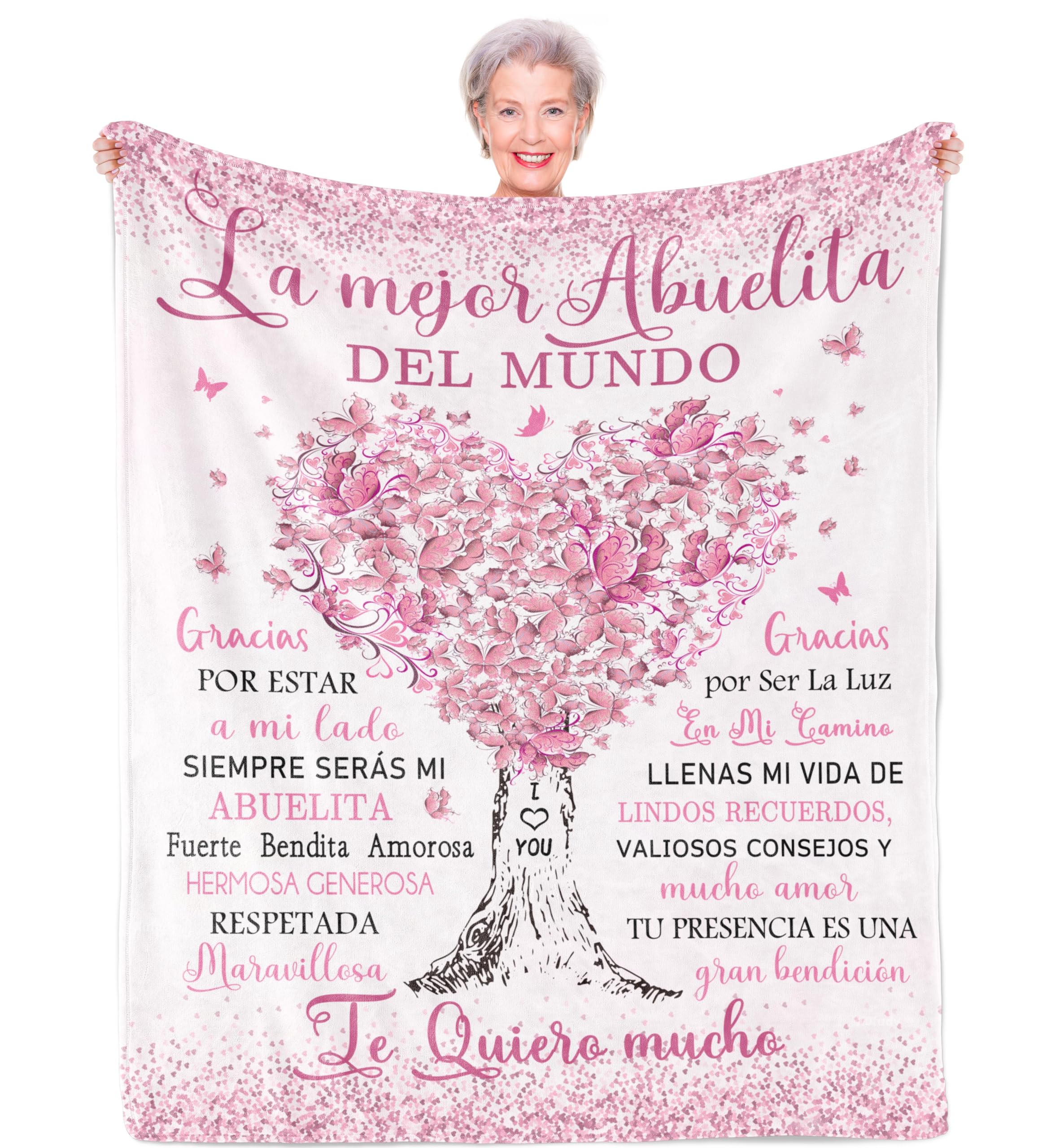 Xufudy Abuela Gifts, Regalos para Abuela, Grandma Gifts in Spanish, Grandmother Gift, Abuelita Gift, Gift for Abuela Blanket 80"x60"
