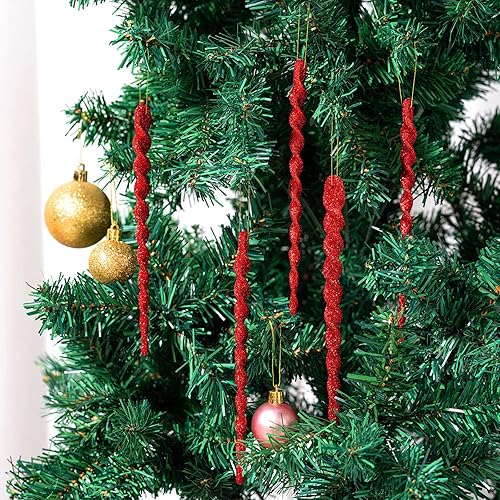 Vista 242 de 30 piezas de carámbanos de plástico retorcidos de plástico de carámbanos de Navidad, decoración colgante para árbol de Navidad, fiesta de Navidad