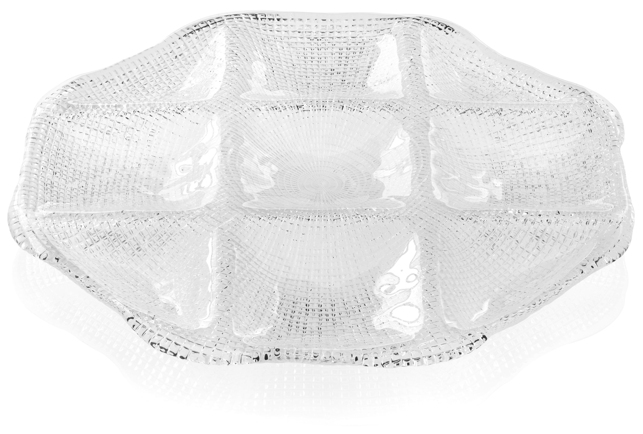 IVVGlassware Diamante 13-1/2-Inch Octagonal Dish, Clear