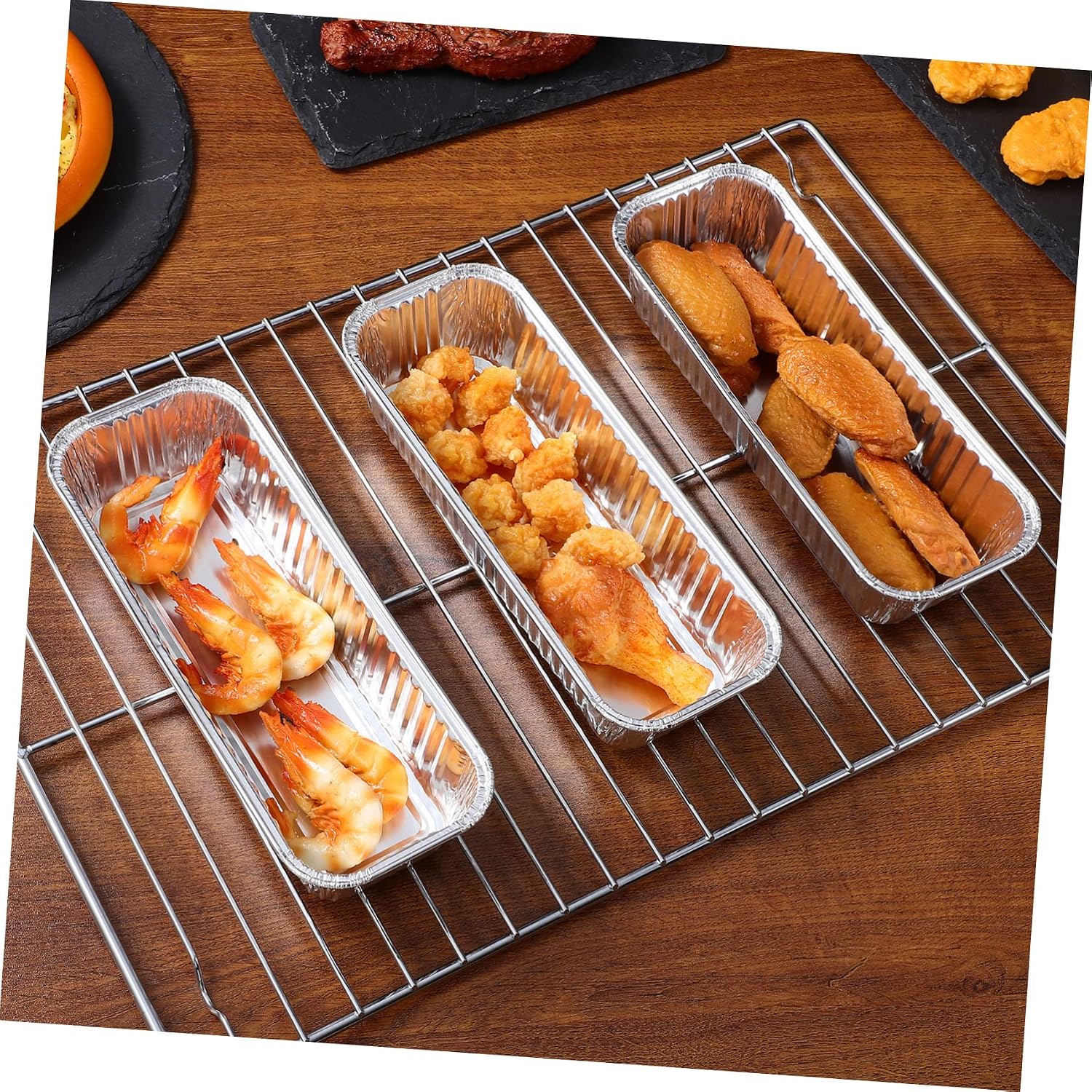 125pcs Aluminium Foil Baking Pans Disposable Oven Trays for Cooking Heating and Food Prep Sturdy Takeaway Containers for Grilling and Picnics
