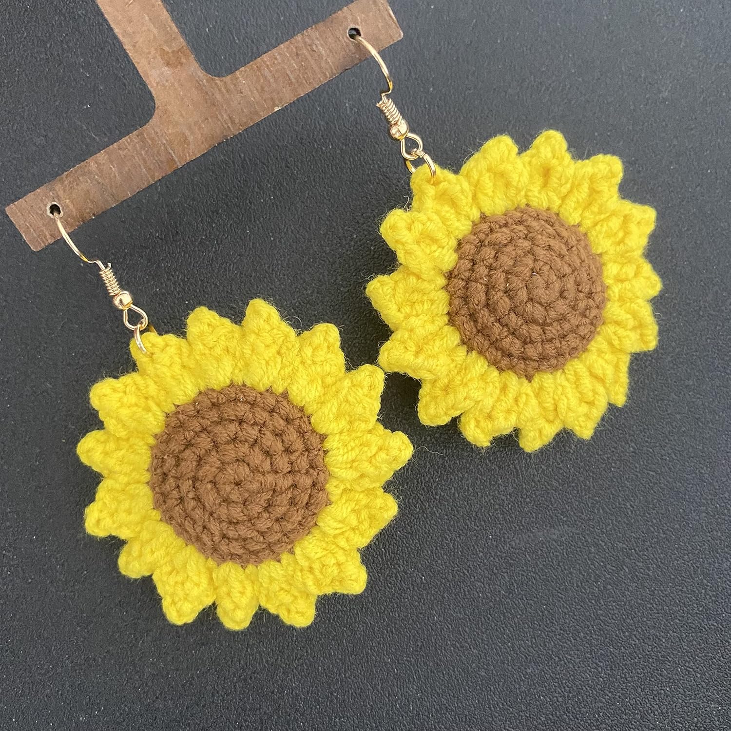 Unique Lightweight Handmade Weave Big Sunflower Drop Dangle Earrings Cute Bohemia Flower Floral Hook Earring for Women Statement Birthday Party Holiday Jewelry Gifts - Image 7