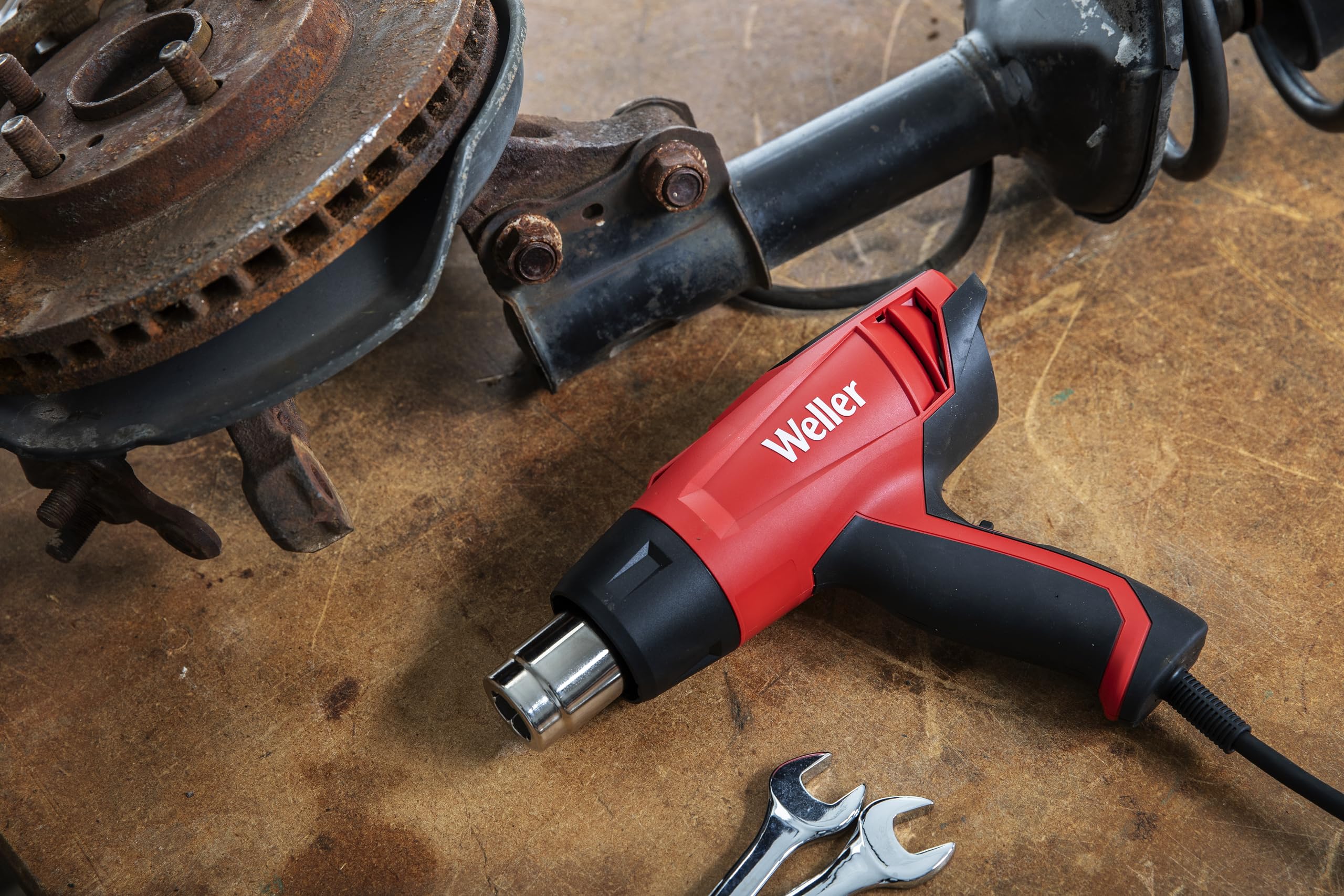 Weller WLHG2023C Heißluftpistole 2000 W / 230 V – Heißluftgebläse mit stufenloser Temperaturregelung, schnellem Aufheizen, Überhitzungsschutz und Standfuß für freihändiges Arbeiten