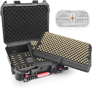 Kinghardcase 10mm Ammo Storage Case with Dessicant, Travel Safe/Mil Spec/Waterproof Ammo Case for Storage, Lockable Ammo Storage Box for10mm Auto/.41 Rem Magnum/.40 S&W/.40 Super