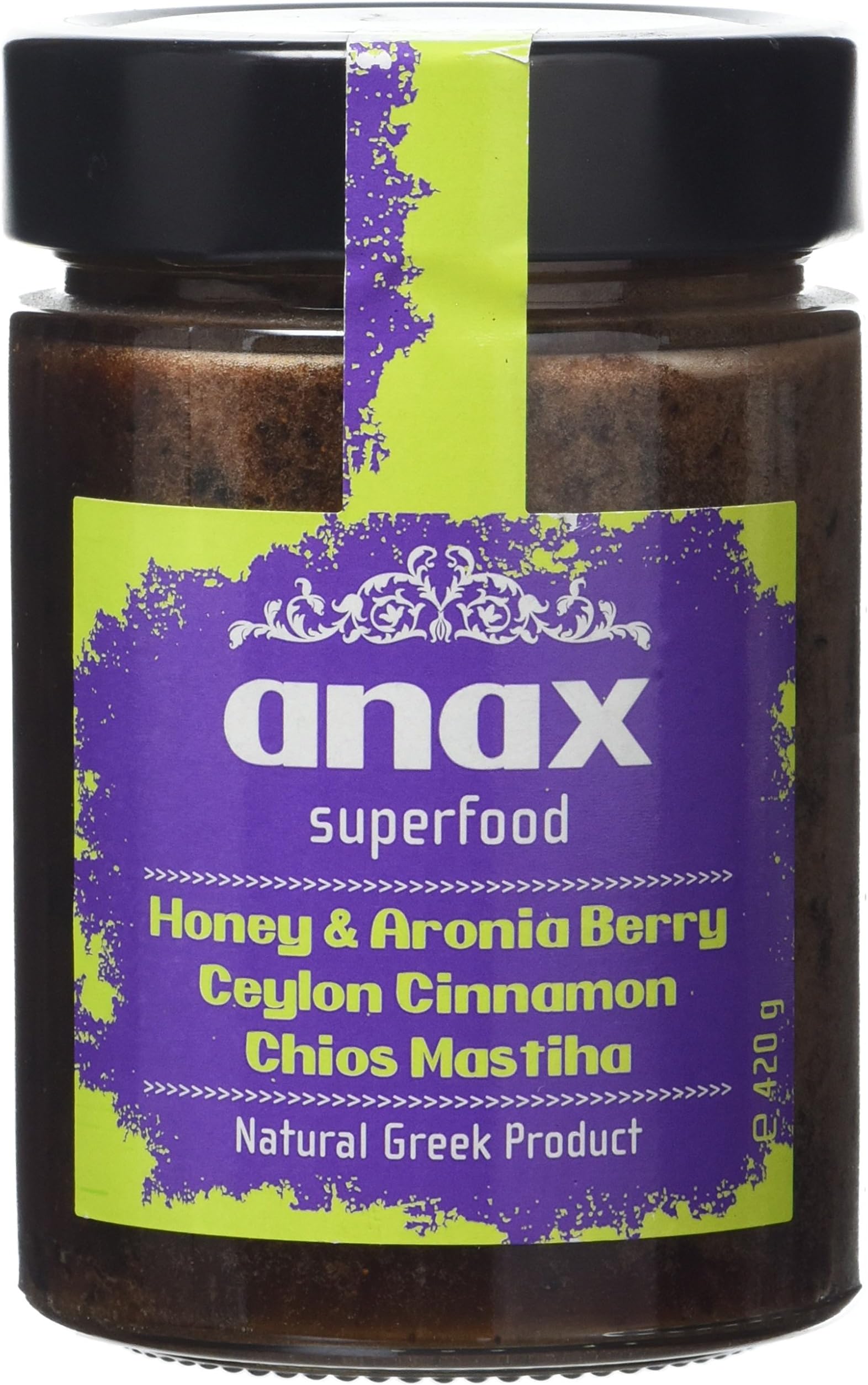 ANAX Superfood Honey with Aronia Berry, Ceylon Cinnamon, Chios Mastiha, 420 g