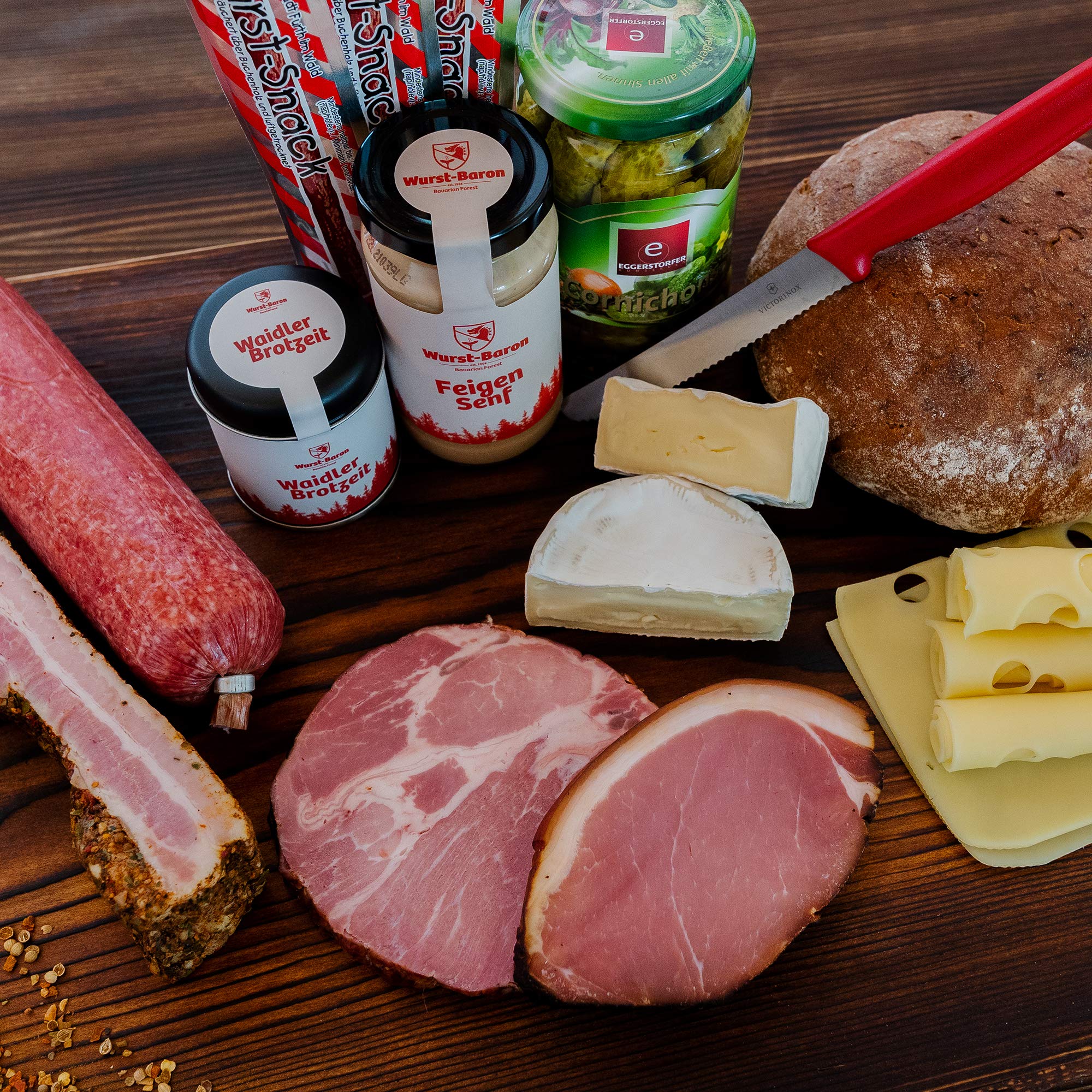 WURSTBARON® Brotzeit-Set - Bayerische Wurstauswahl, Geschenkset mit Vielfältigen Wurstspezialitäten, Ideal für Feiern