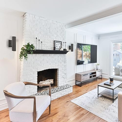 Miniatura 3 de EGLO Riga - Lámpara de pared moderna para exteriores, 2 luces, LED, regulable, impermeable, para interiores y exteriores, 7 pulgadas, negro mate