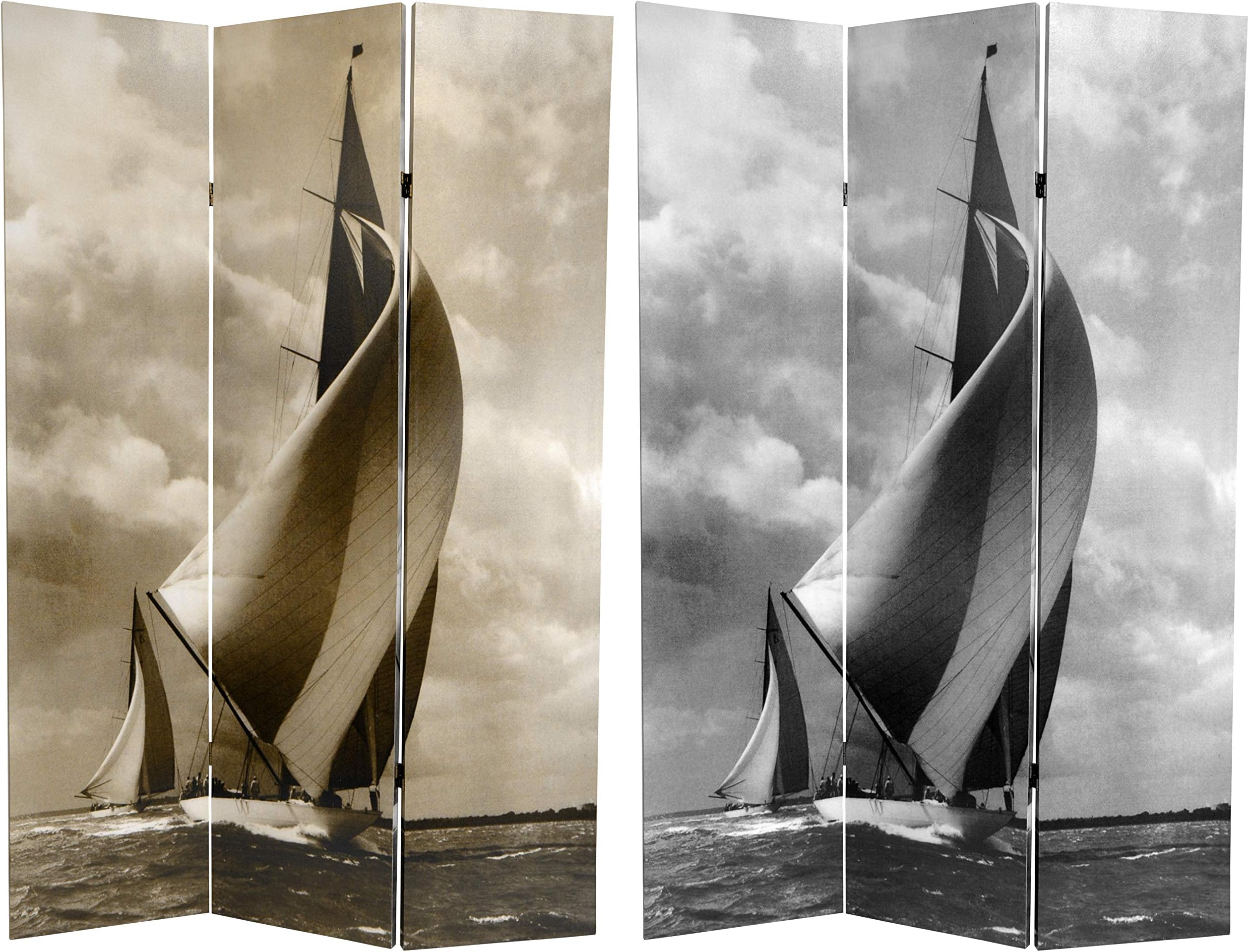 ORIENTAL Furniture6 ft. Tall Sailboat Double Sided Room Divider