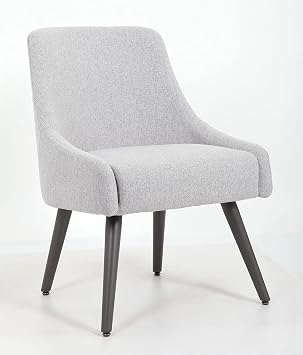 Boss Office Products Boyle Poly-Linen Weave Guest Chair with Metal Legs in Grey