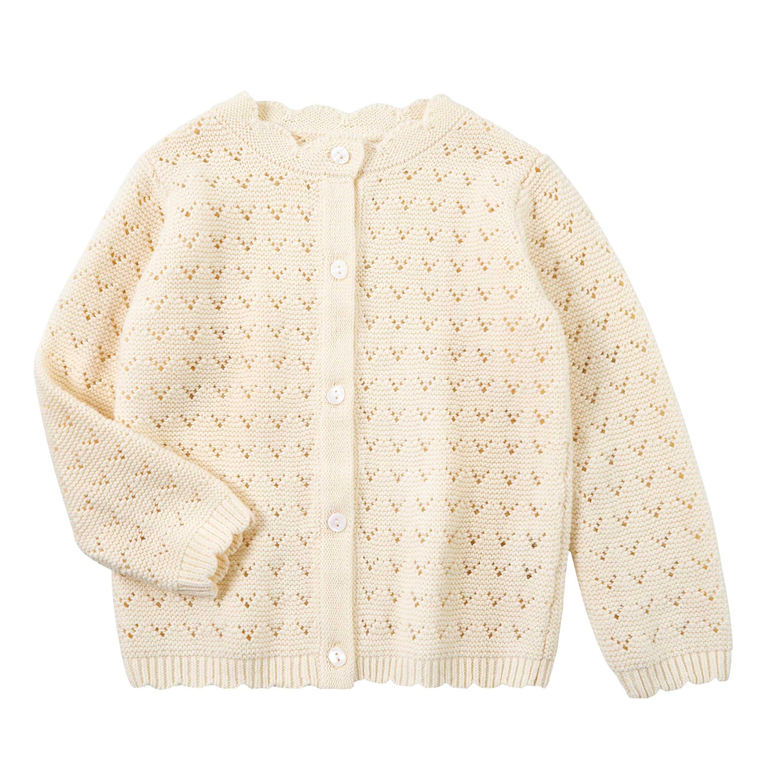 Miipat Baby Mädchen Strickjacken Kleinkind Knitted Cardigan Lange Ärmel mit Knöpfen Einfarbig Casual Strickjacke für Mädchen Kinder