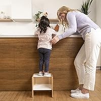 Vista 8 de ECR4Kids Bentwood - Silla de cubo multiusos, muebles para niños, natural/blanco