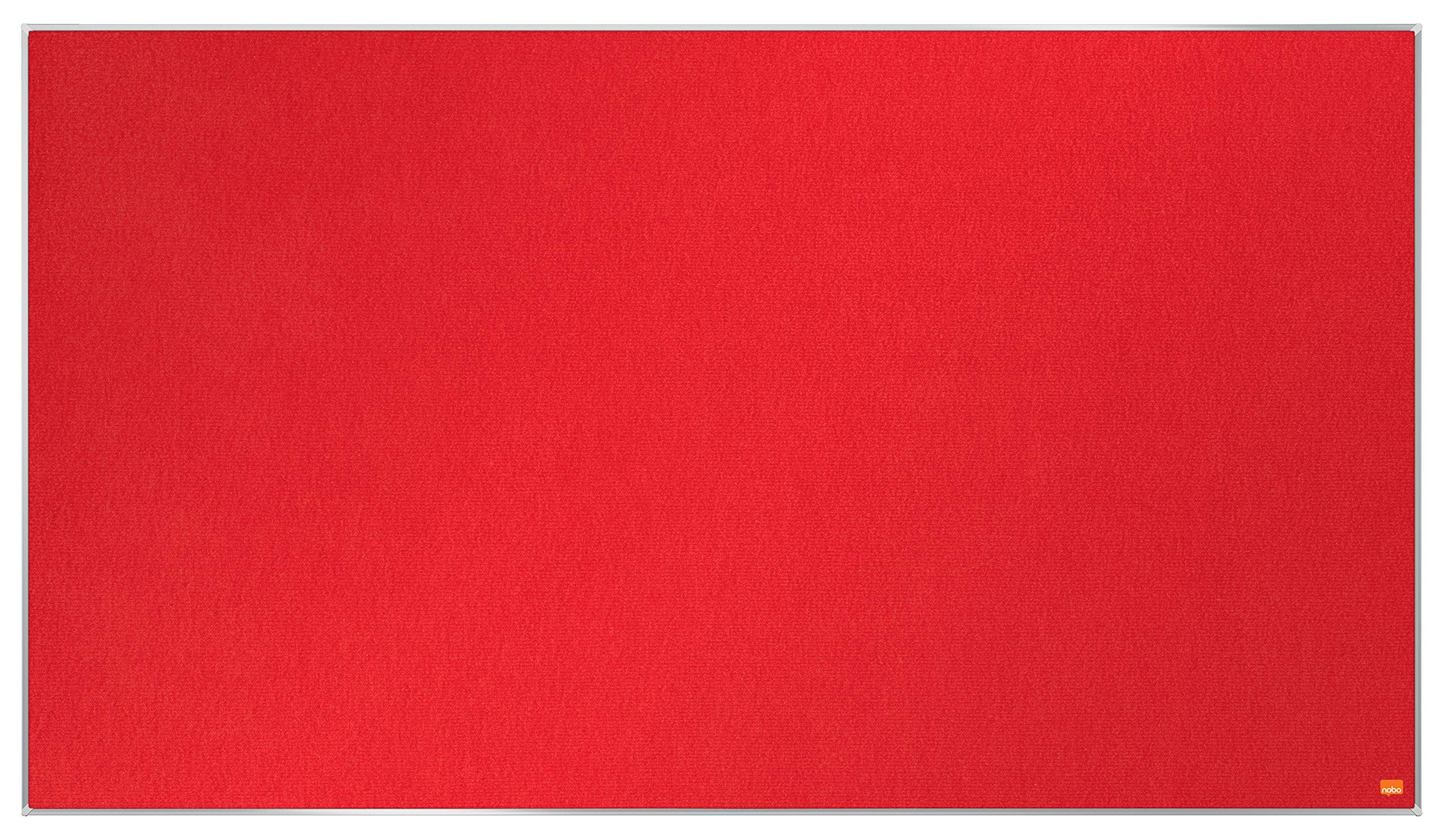Nobo Widescreen Felt Noticeboard, 1220 x 690 mm, Slim Trim Frame, InvisaMount Mounting System, Impression Pro, Red, 1915421