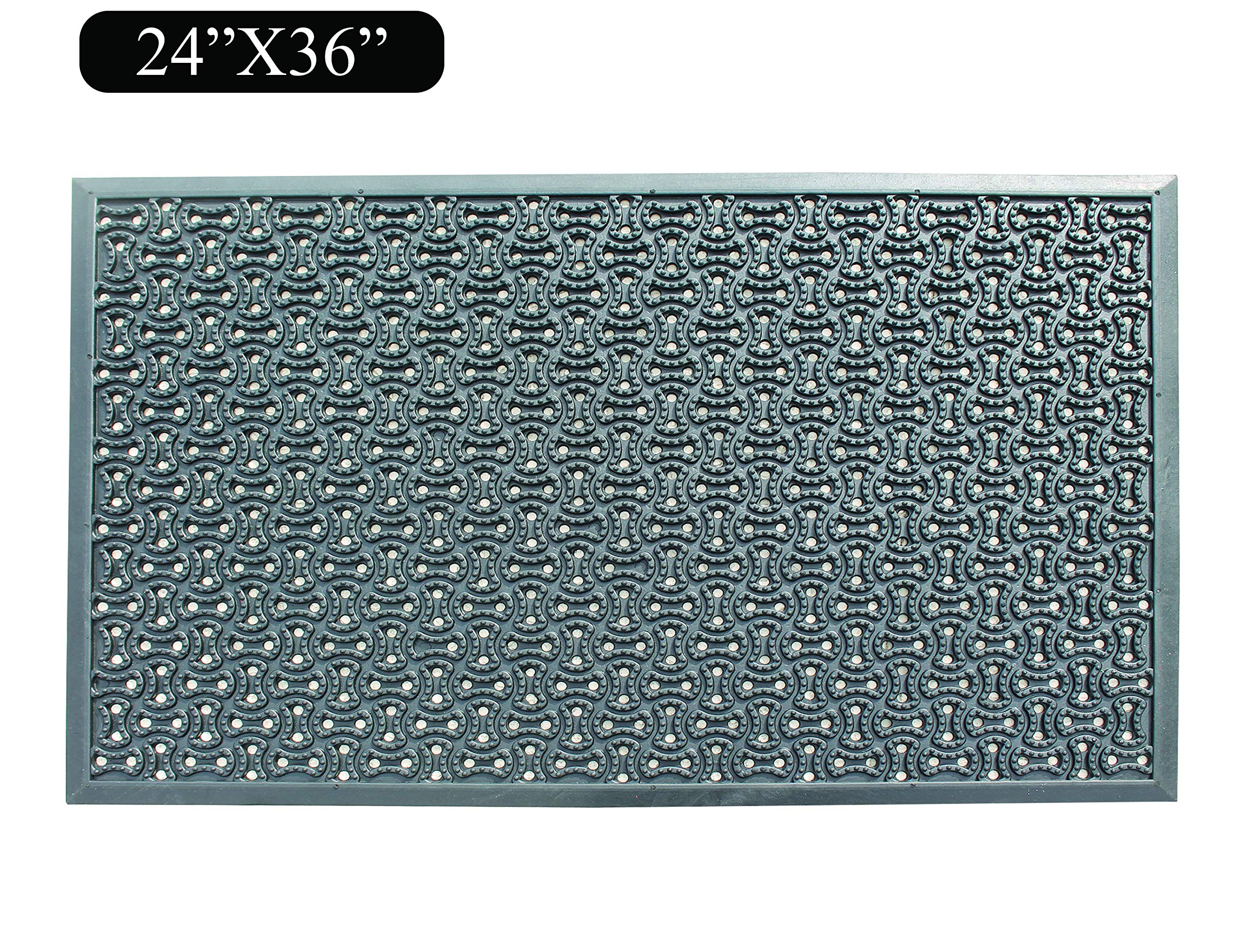 A1 Home Collections A1HCSM06 Doormat Heavy Duty Dotted Rubber Mat with Drainage Hole Large 24X36 Commercial, 24" x 36"