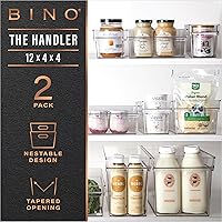 Vista 2 de BINO Contenedores de almacenamiento de plástico, pequeños y poco profundos THE HANDLER COLLECTION Contenedores organizadores multiusos