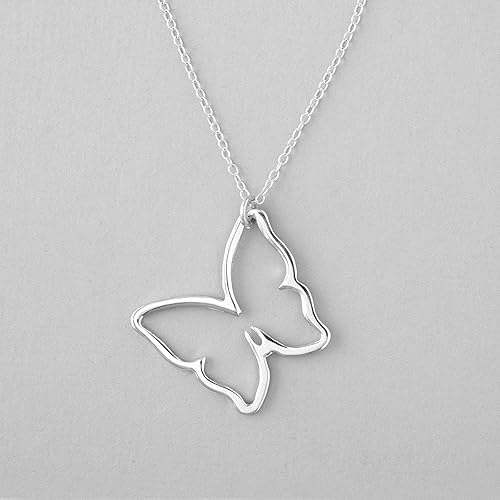 Miniatura 4 de BUTTERFLY NECKLACE - PURE Sterling Silver Necklace (Handmade in the USA by Gracefully Made Jewelry)