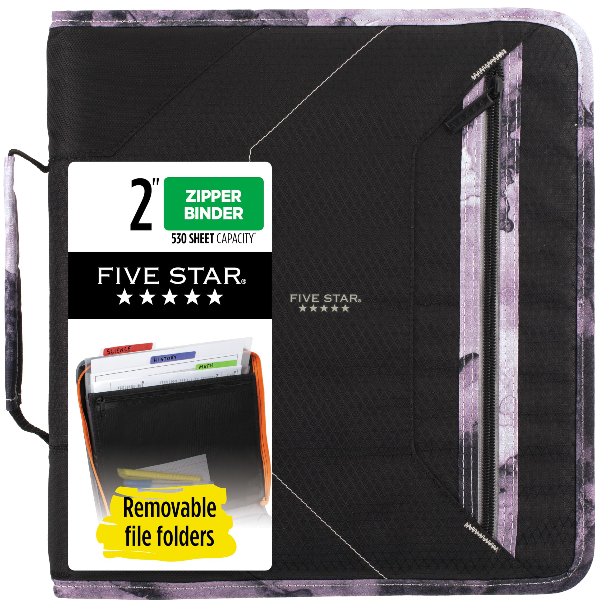 Amazon.com : Five Star Zipper Binder, 2 Inch 3-Ring Binder