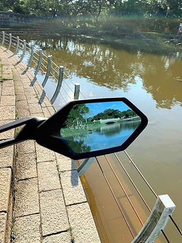 Miniatura 4 de MEACHOW Lente de cristal resistente a los arañazos, espejo de bicicleta para manillar, espejo retrovisor seguro ajustable, espejo de bicicleta (lado