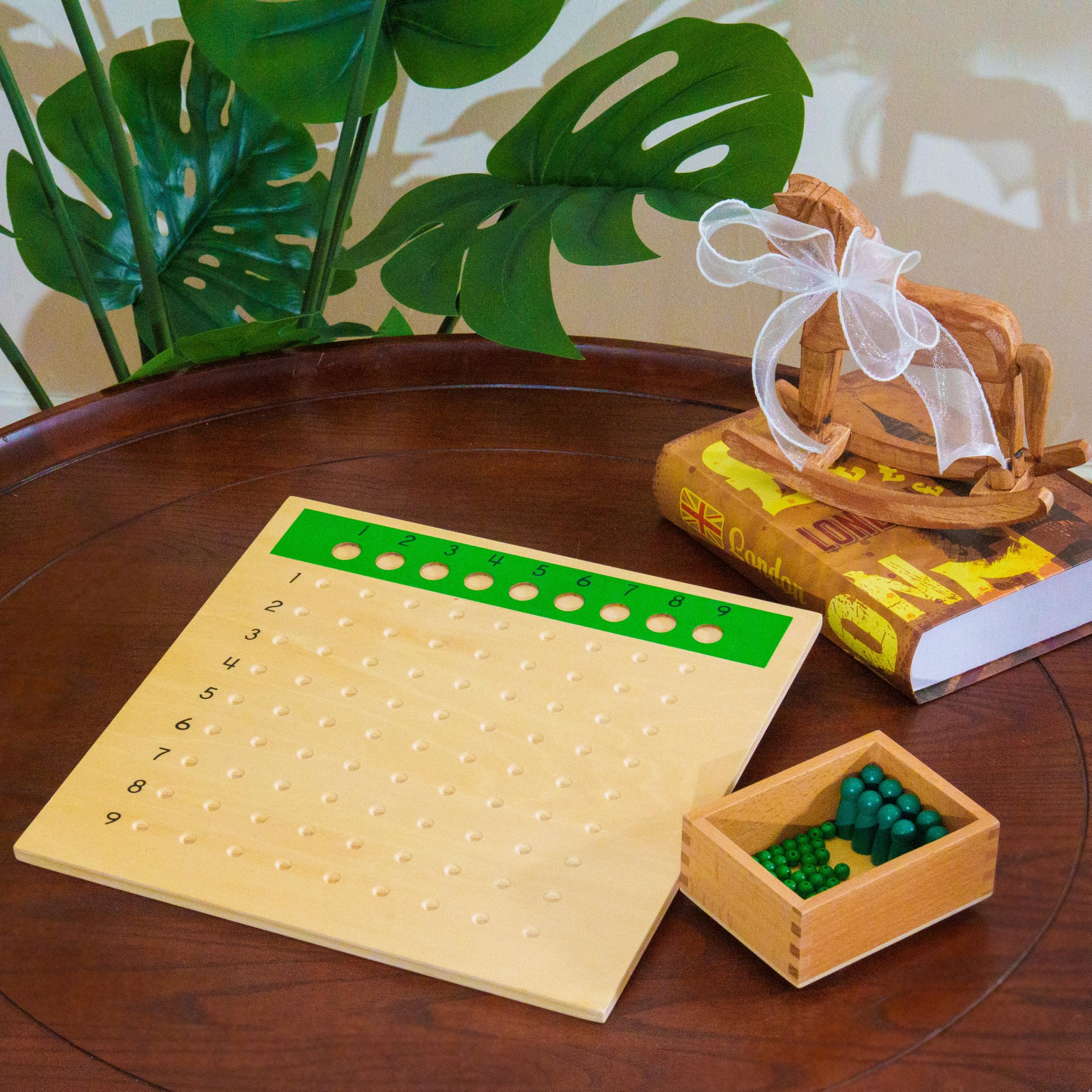 Montessori materiały matematyczne – drewniana zabawka edukacyjna do liczb i liczb, przedszkola i szkoły podstawowej, domowej i klasy od 3 lat (deska podziałowa Montessori)