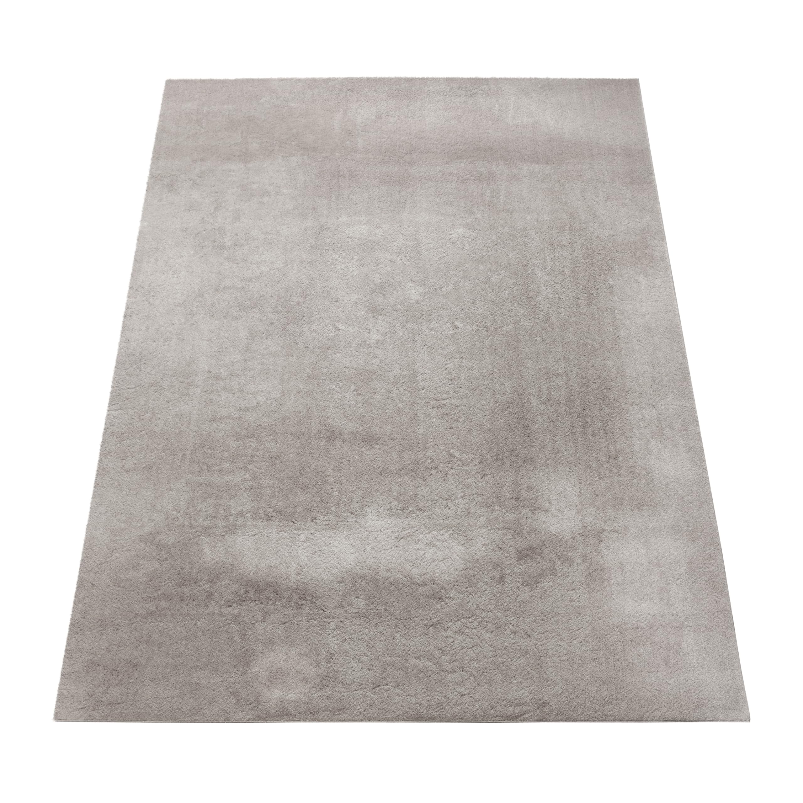 Paco Home Teppich Wohnzimmer Kurzflor Weich rutschfest Modern Einfarbiges Muster Grau, Grösse:160x220 cm