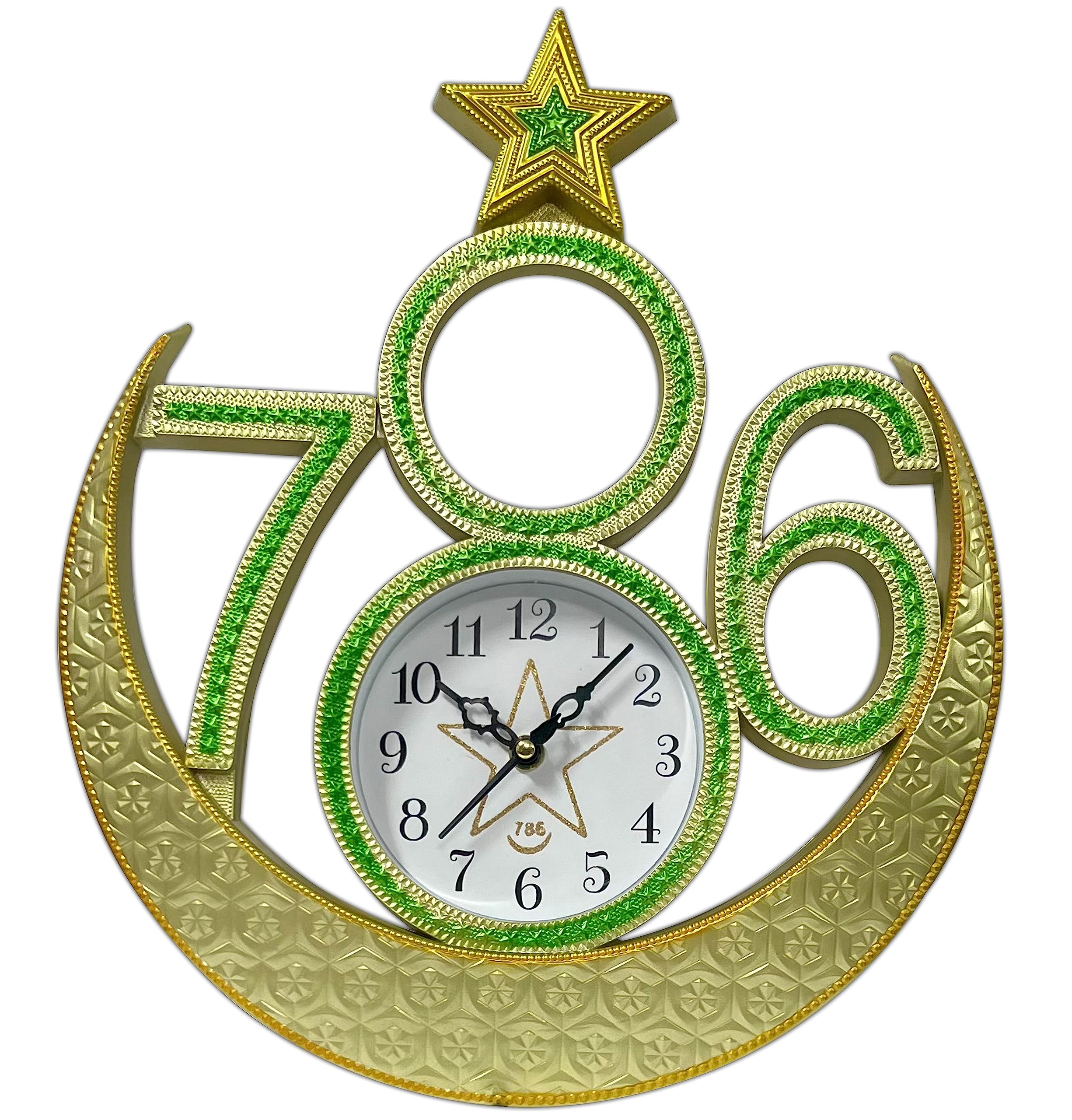 APS ART PLUS STORE Islamic 786 Wall Clock for Home and Office Wall Decor, Designer Wall Clock for Wall Decor Stylish (Light Green)