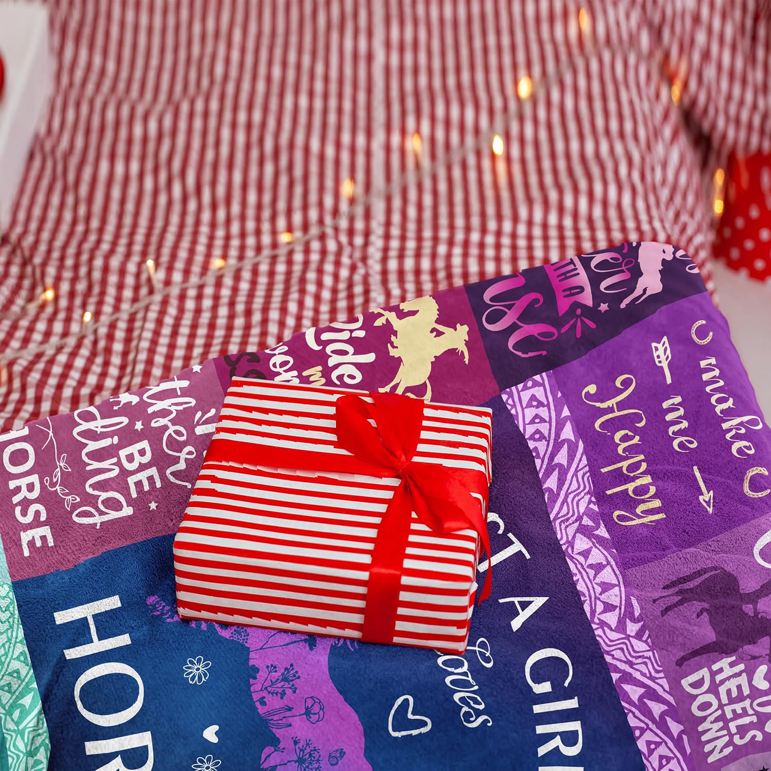 Horse Gifts for Girls Women, Just A Girl Who Loves Horses Blanket 60" x 50", Horse Lovers Christmas Birthday Gifts - Image 6