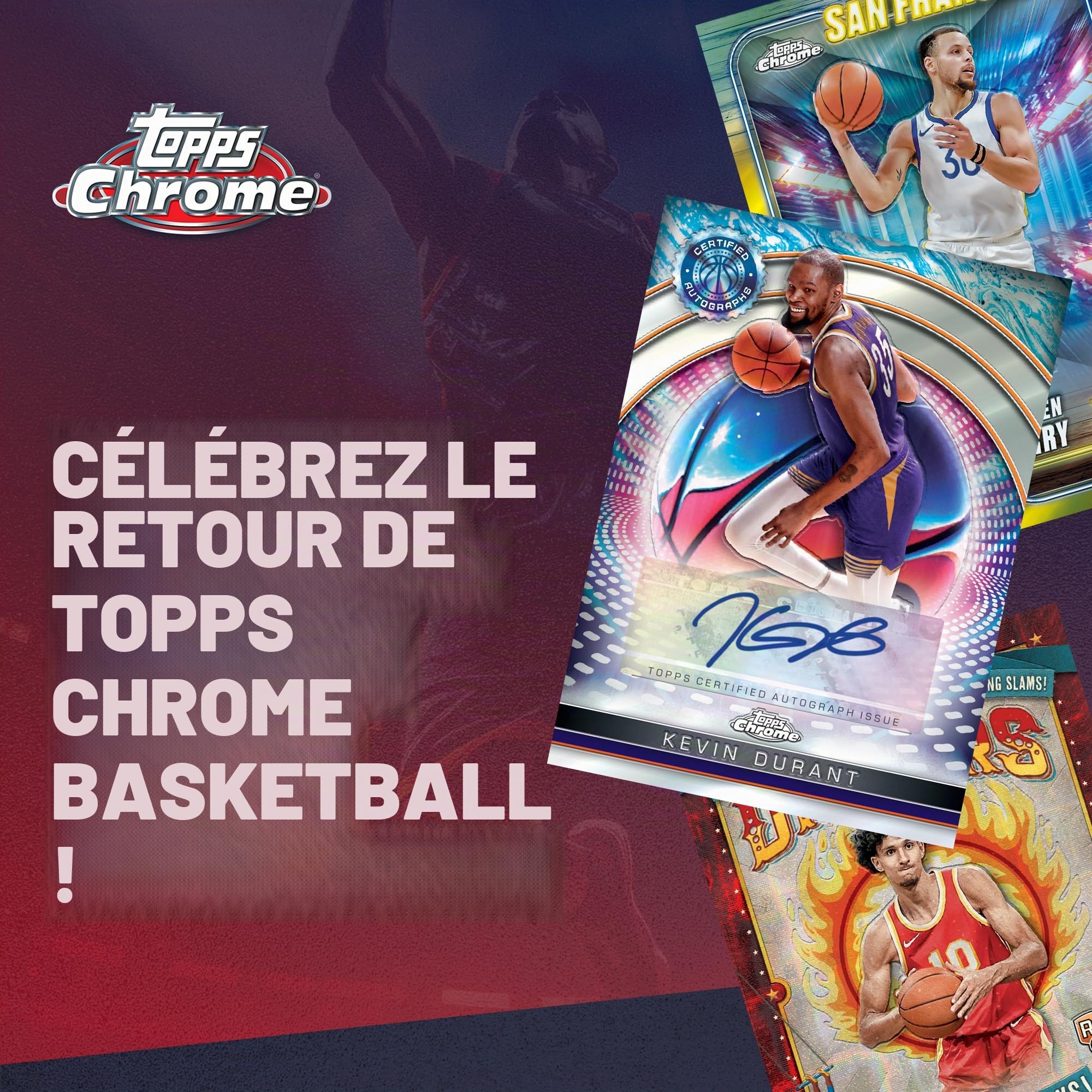 Ballon de Basket chromé Topps 2024-25 - Scellé en Usine - Boîte économique
