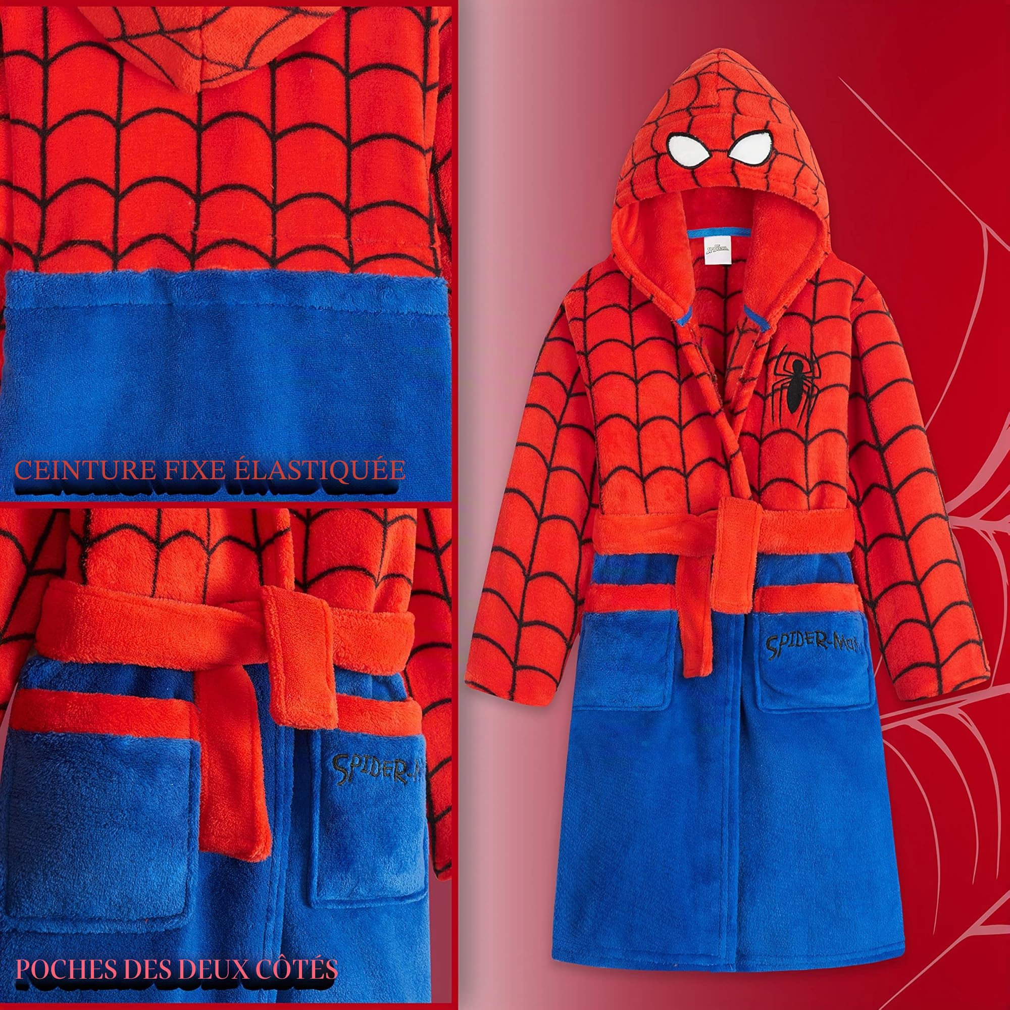 Marvel Robe de Chambre Enfant Garçon Spiderman - Peignoir Enfant Polaire