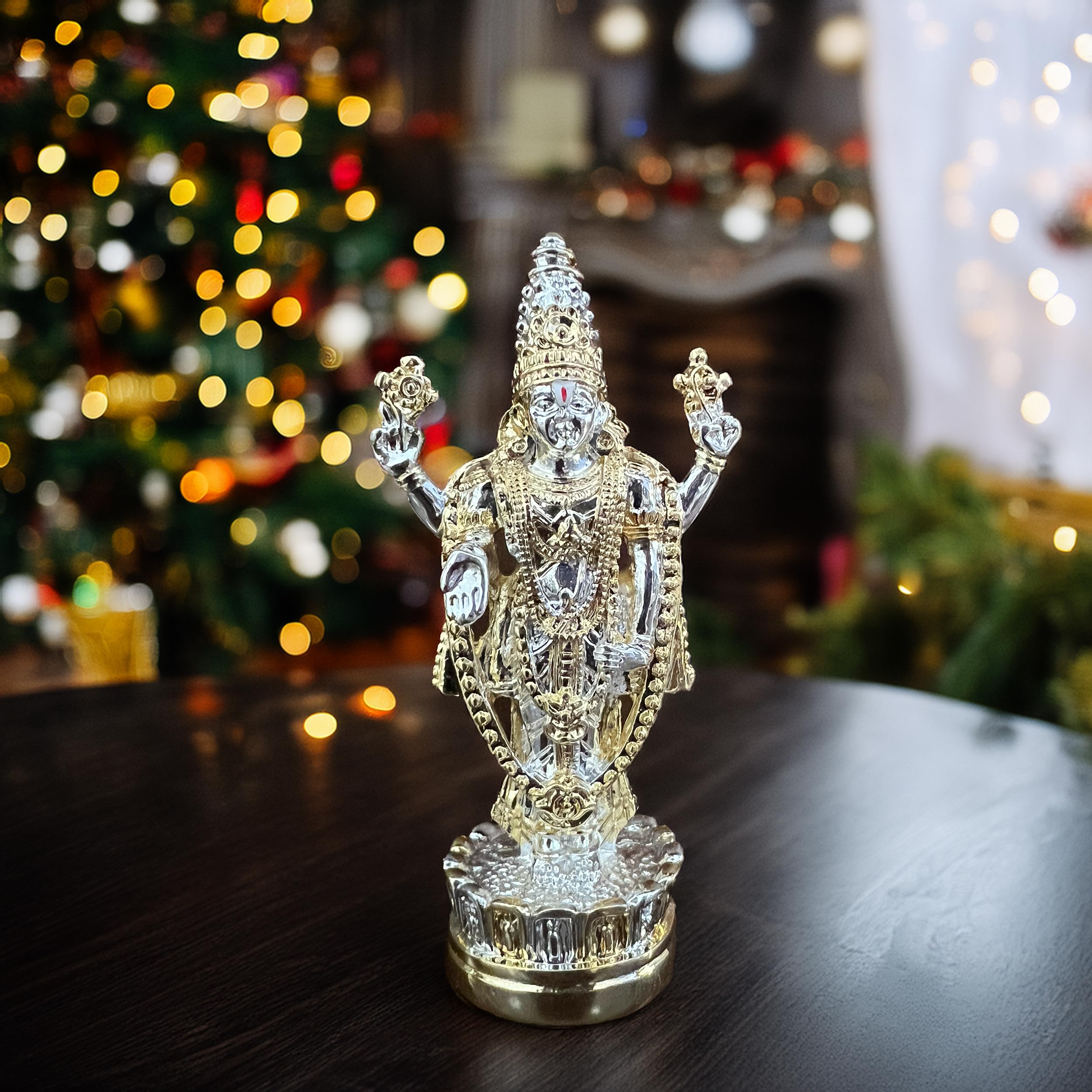 24K Gold & Silver Tirupati Balaji Idol - Car & Home Decor -2
