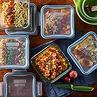 Vista 7 de Snapware Total Solution - Juego de almacenamiento de alimentos de vidrio (24 piezas), transparente y Juego de recipientes de preparación de comidas