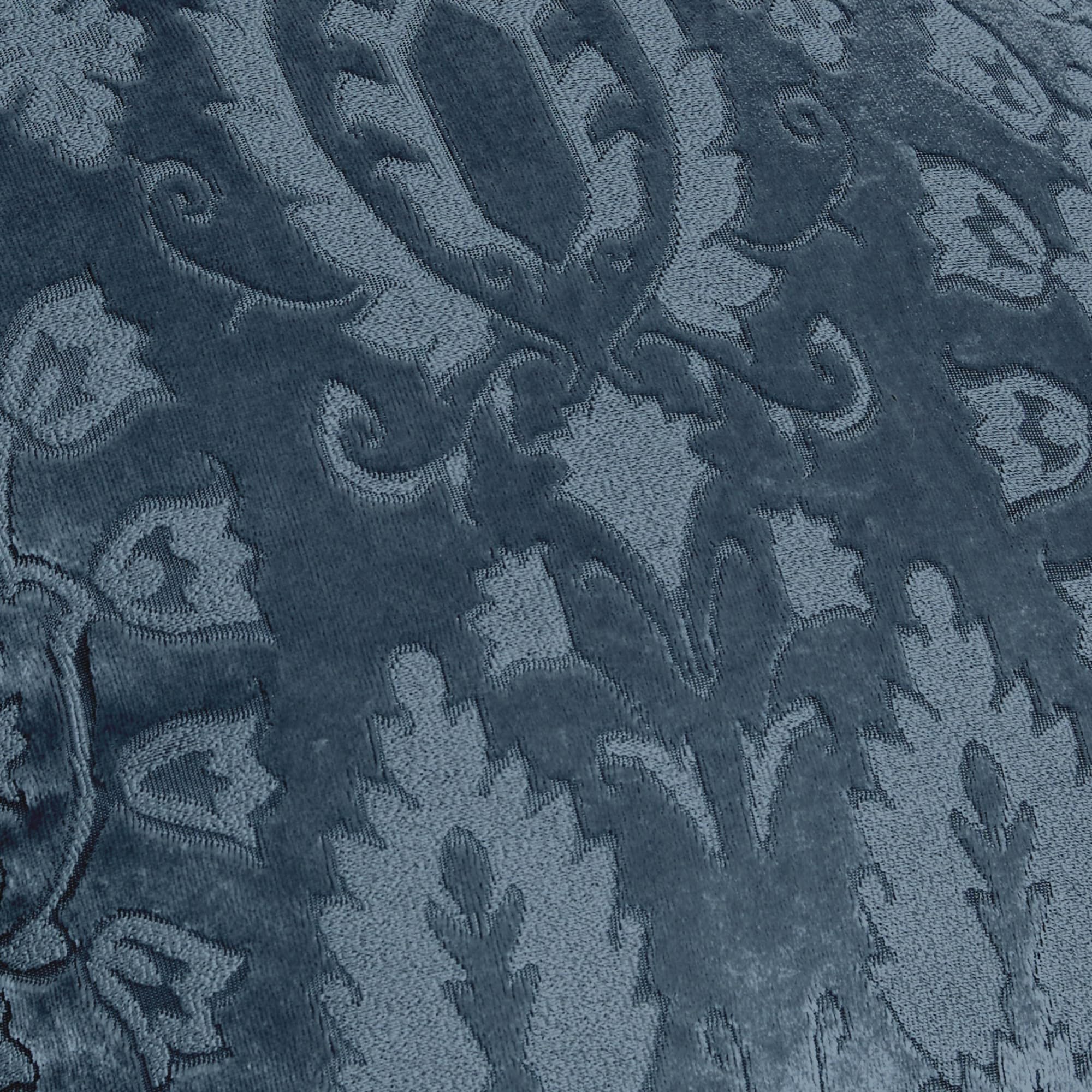 Curtina - Rideaux damassés en Velours Bleu Marine - 168 x 229 cm - 2 embrasses incluses - 2 Panneaux - Tissé en Bleu Marine - Rideaux de Luxe