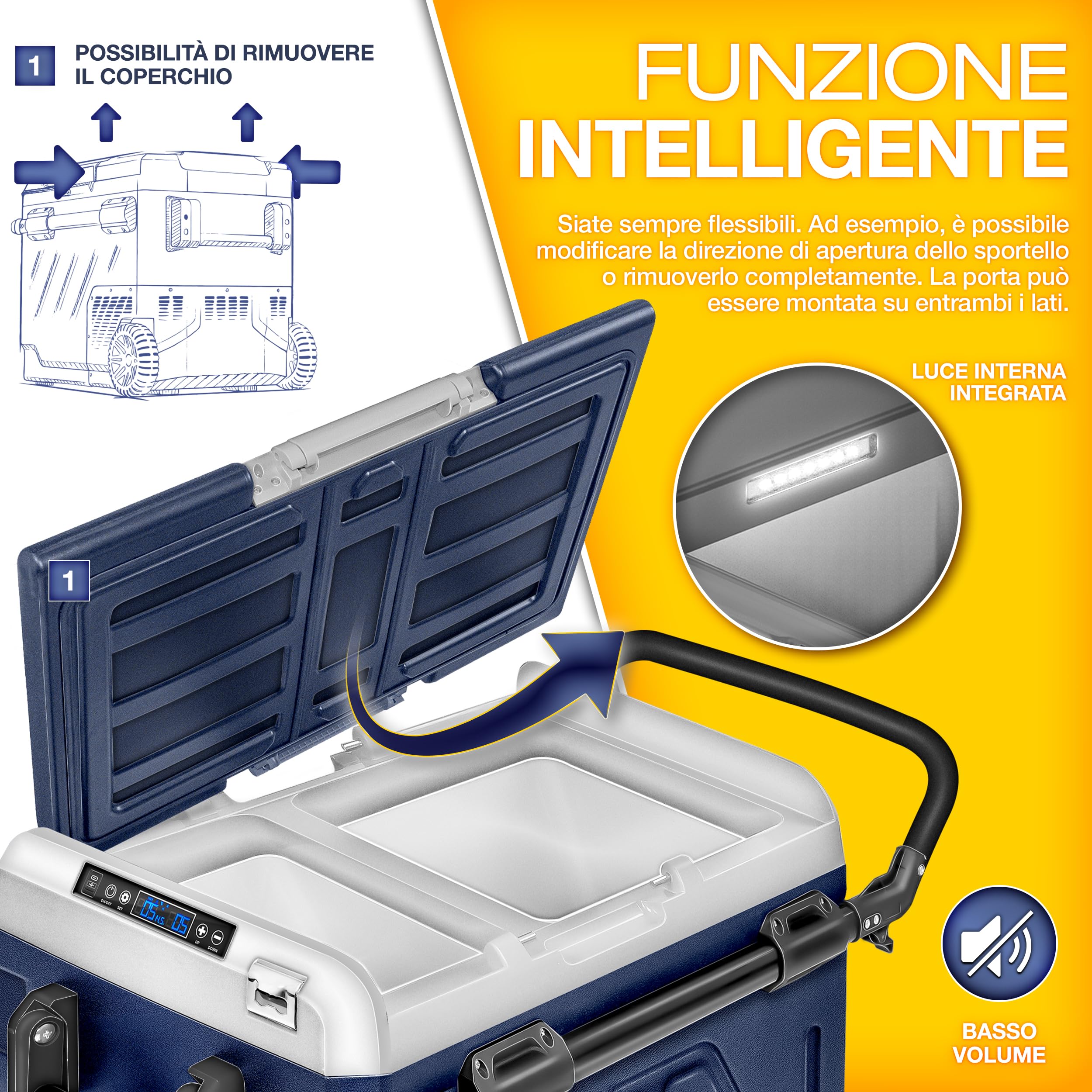 Tillvex Frigorifero Compressore Elettrico 50 Litri WIFI-APP 12/24V 230V -20°C Camper Camping