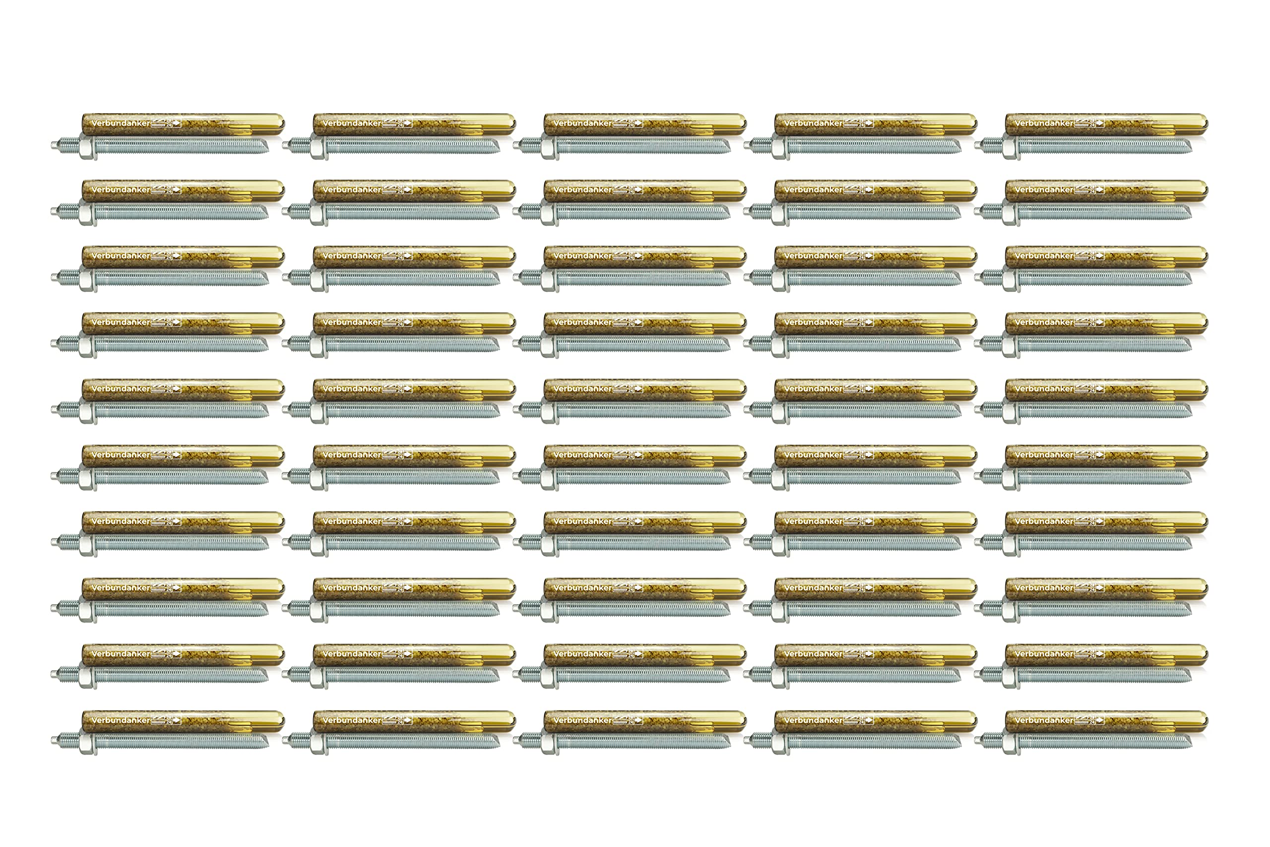 Isolbau Verbundanker Set - Verbundankerpatrone styrolfrei V24 + Ankerstange verzinkt M24 x 300 - ETA/ETAG Zulassung - 50 Stück