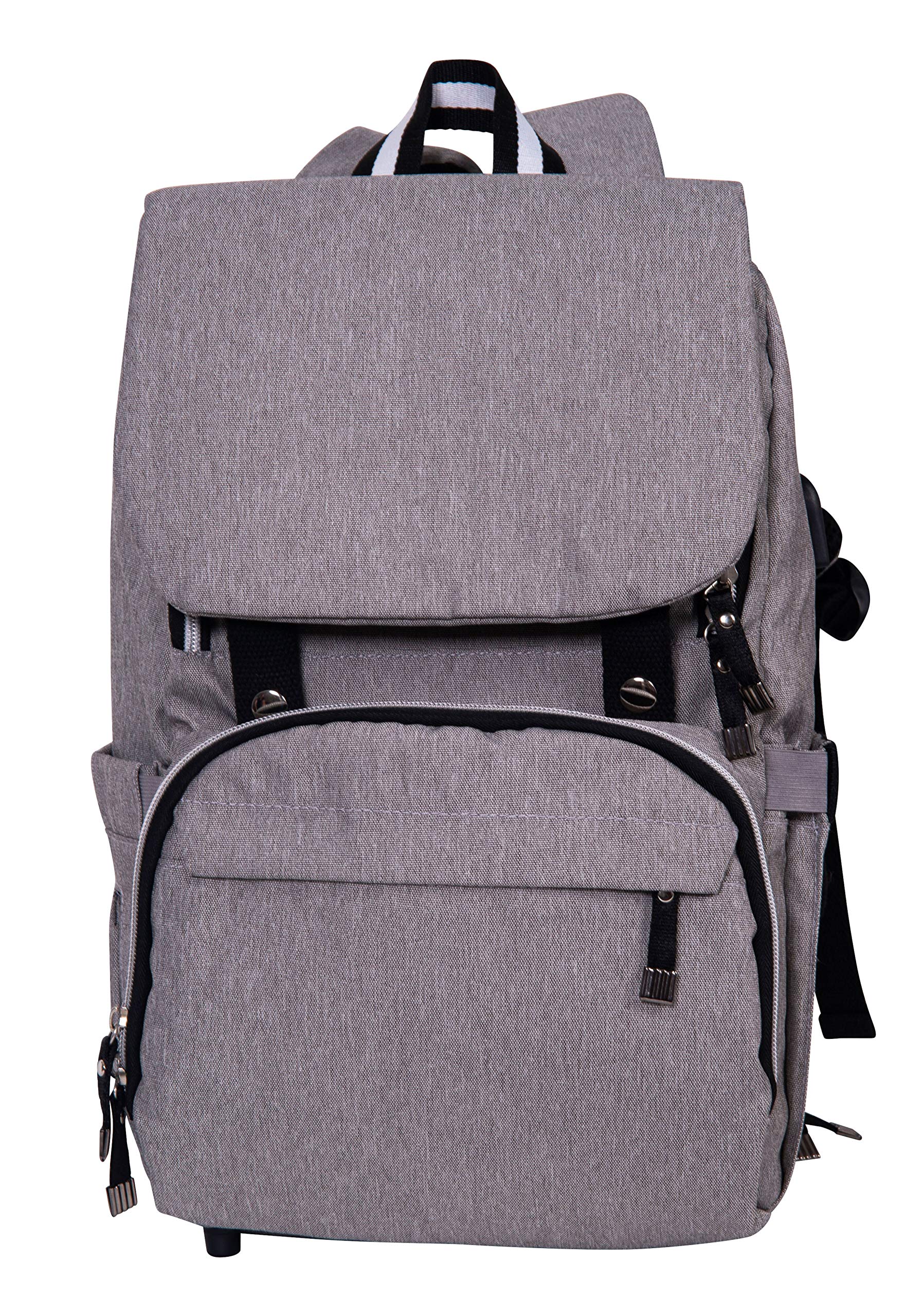 Sac à dos Baby On Board - Freestyle Chicago (Gris/Noir) avec Compartiment Repas Isotherme et Port USB Inclus