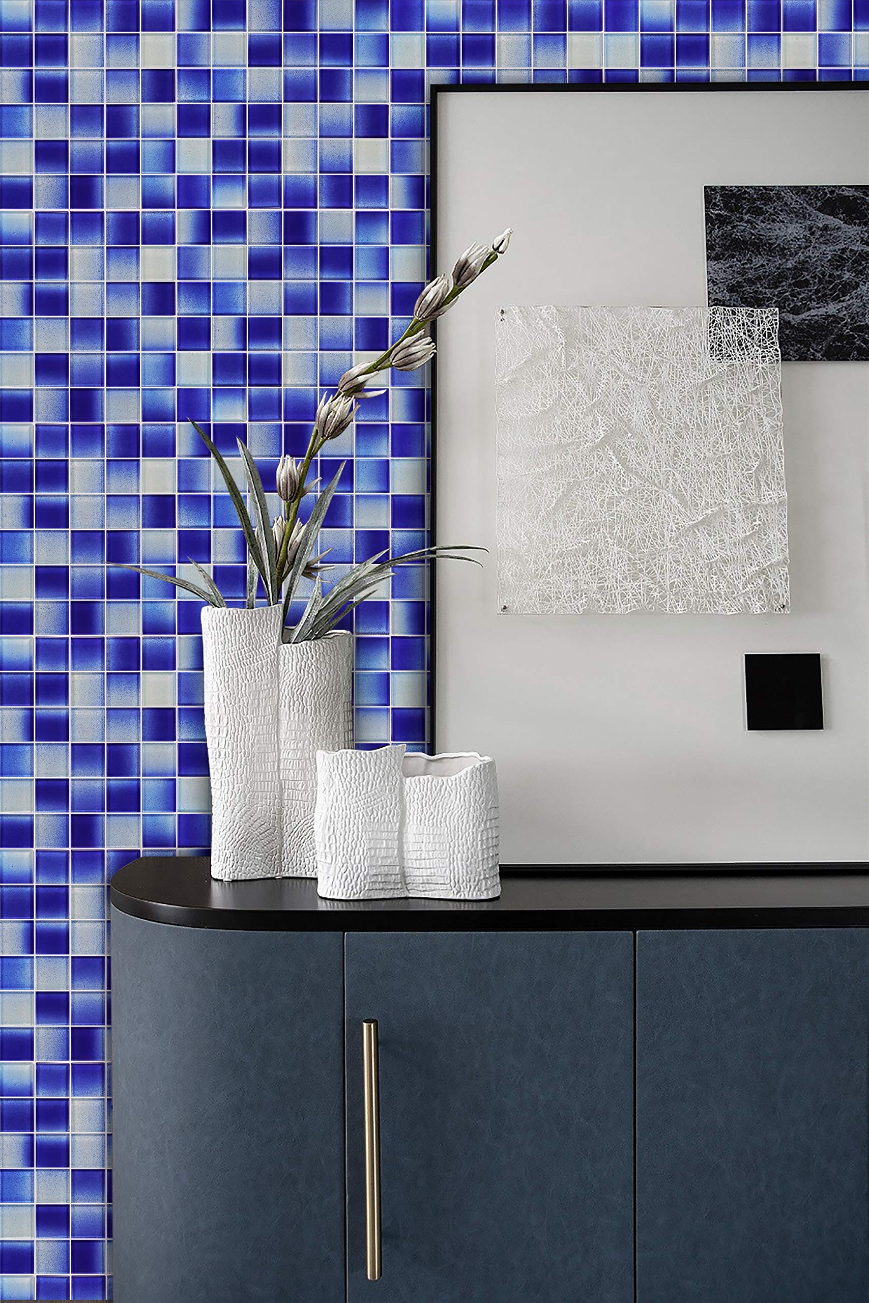 Glossy Glass Tile 2x2 Mosaic Wall & Floor Tiles Kitchen Backsplash