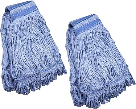 Mop Head Replacement Commercial Heavy Duty String Blue Wet Mop Heads for 3 Typs Commercial Mop Handle2,Medium