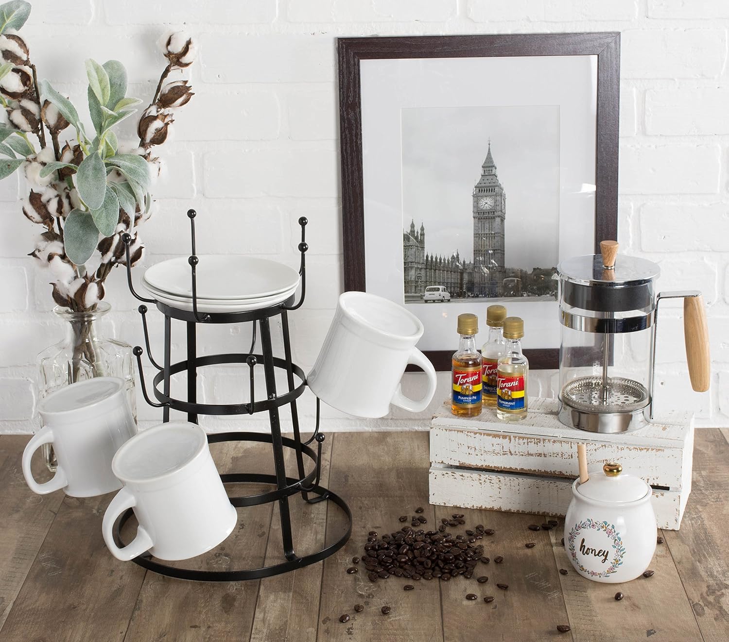 DII Metal Kitchen Storage Collection 3-Tier Mug Tree Stand, 9.5x12.75, Vintage Black