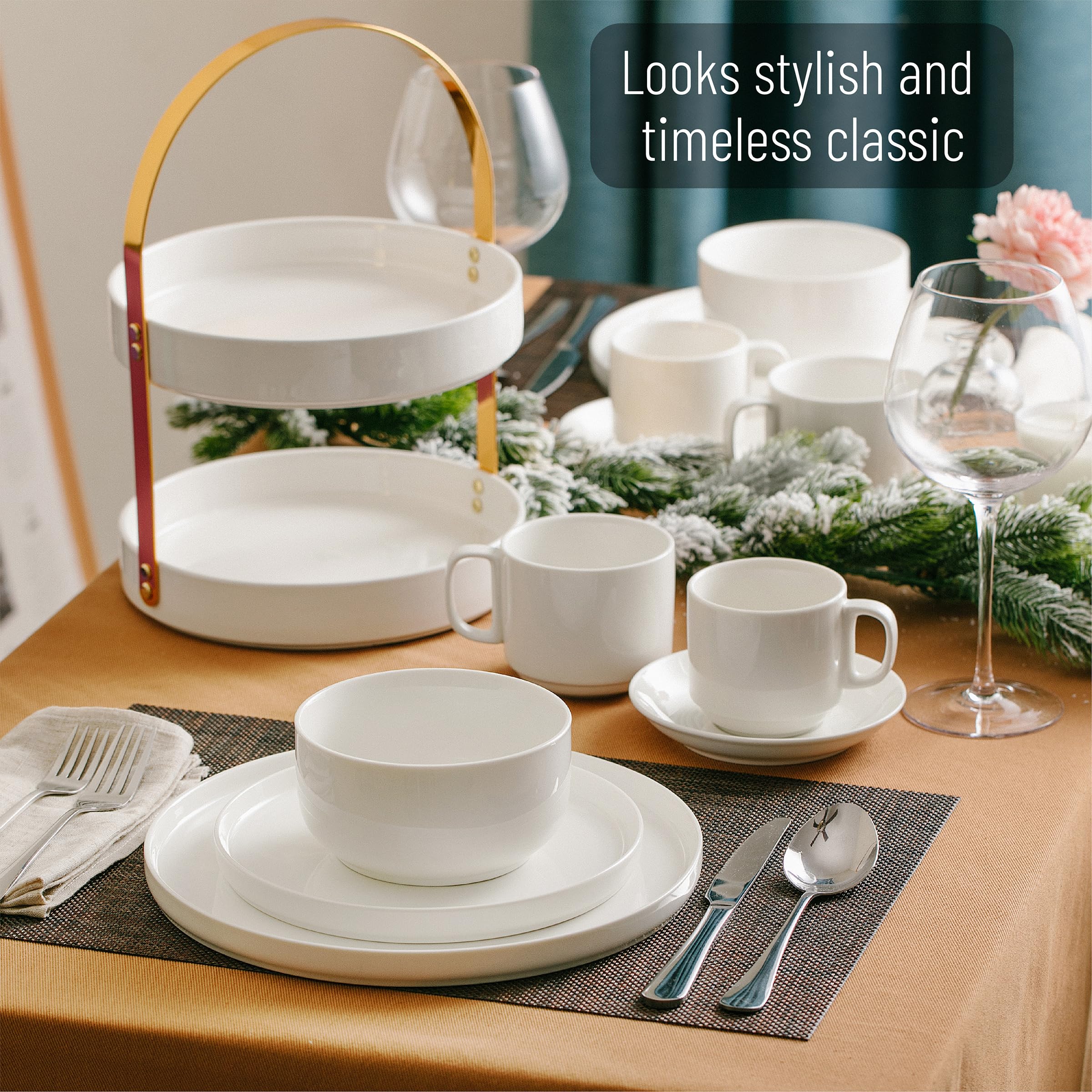 BTaT- Platos de postre blancos, juego de 12, 8.2 pulgadas, platos pequeños para aperitivos, platos pequeños, platos pequeños de cerámica, platos blancos pequeños, platos de postre de porcelana, platos