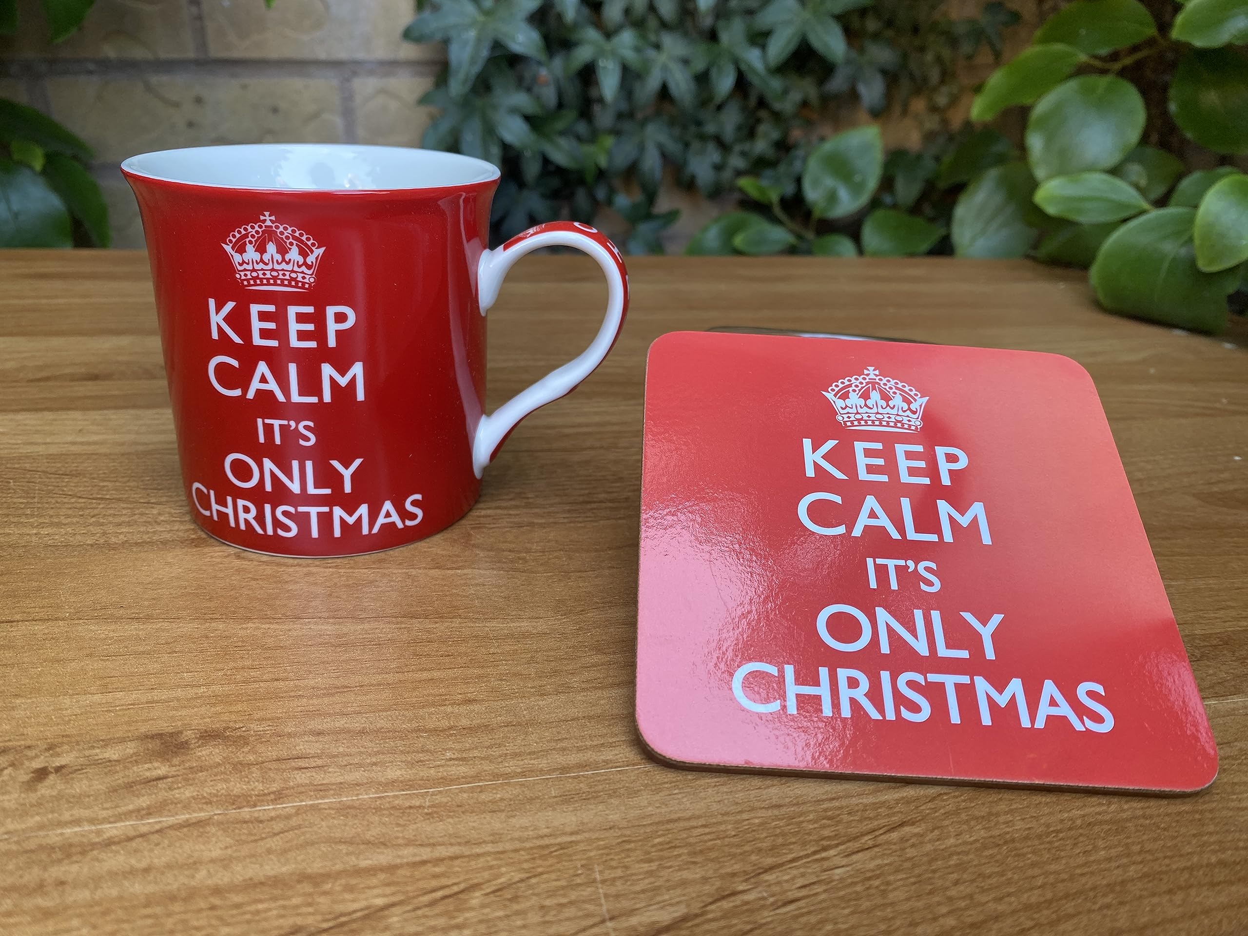 Leonardo Keep Calm It's Only Christmas Fine China Mug & Coaster Set