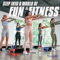 Vista 7 de Yes4All Plataforma de Step Aeróbico Ajustable 2 en 1 Stepper para Ejercicios de Fitness con Patas de Tabla de Equilibrio Basculante