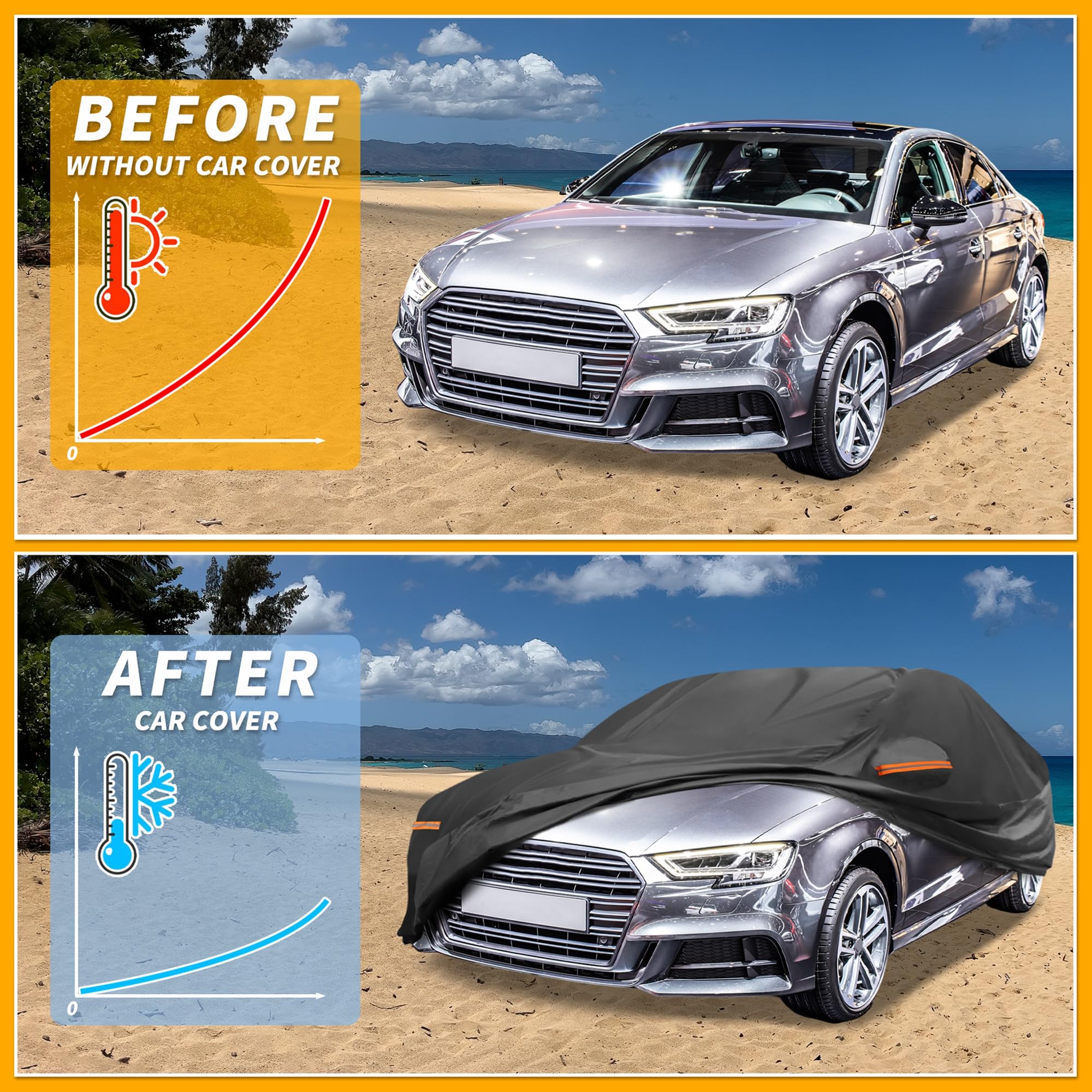 Autoabdeckung Wasserdicht für Audi A3 Limousine 13-24 1 STK
