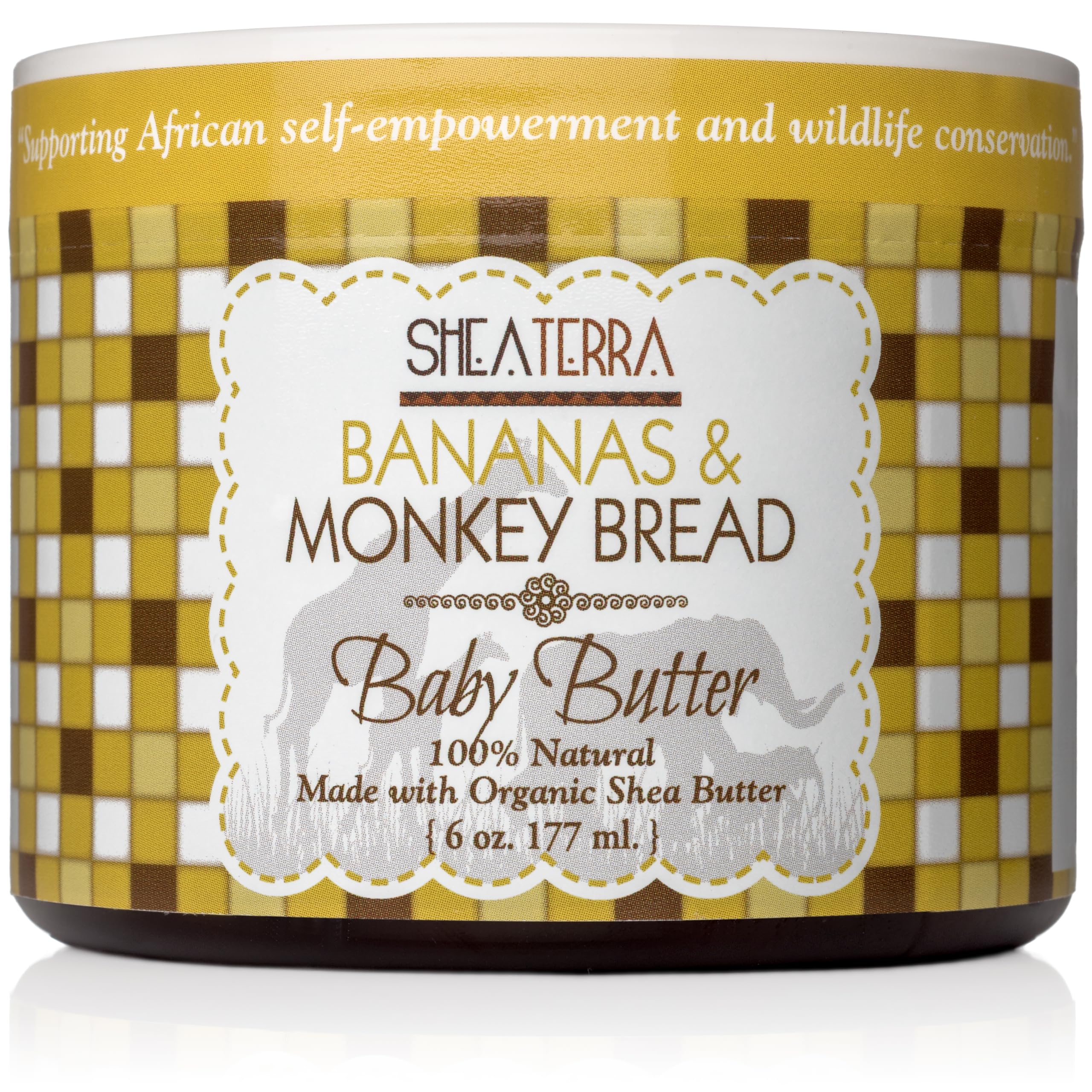 Mama and Baby Collection | Bananas & Monkey Bread Baby Butter | Non Toxic All Natural Emollient with Baobab and Shea Butter for Cradle Cap, Rashes, Diaper Area and Dry Skin – 6oz