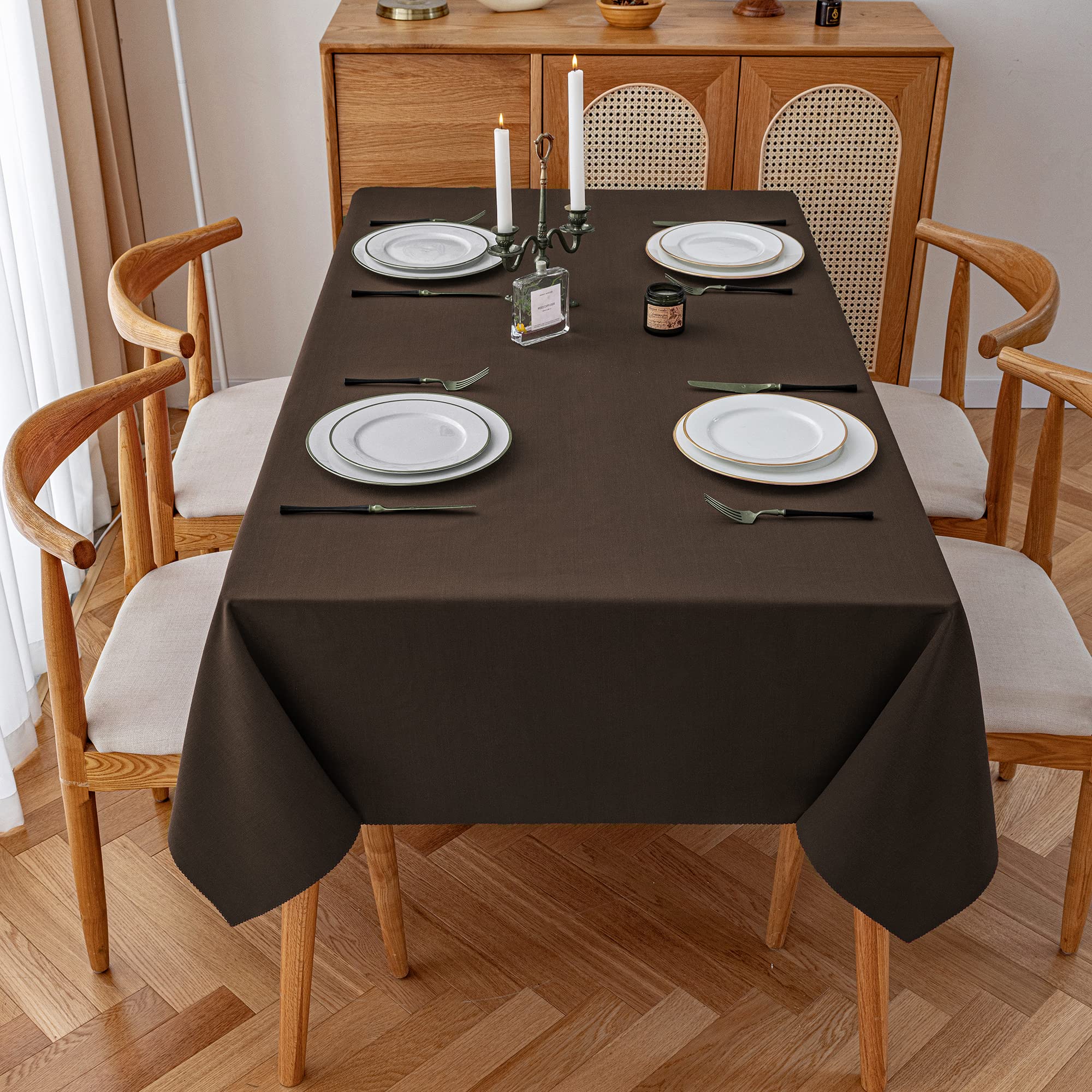 Tovaglia Rettangolare in PVC, Morbuy Tovaglia Rettangolo Impermeabile Antimacchia Elegante e Resistente Decorazione per Sala da Pranzo e Cucina Tavolo da Pranzo (Griglia Blu,90x135cm