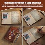 JIMBON Page 164 Notre livre d'aventure 8.2 * 5.9 album de scrapbook de pouce, couverture de cowhide rétro et 3D Style de design,Porte à scraps en couleurs,Journal des carnets de voyage,Boyfriend anniversaire et cadeaux pour les petites amies