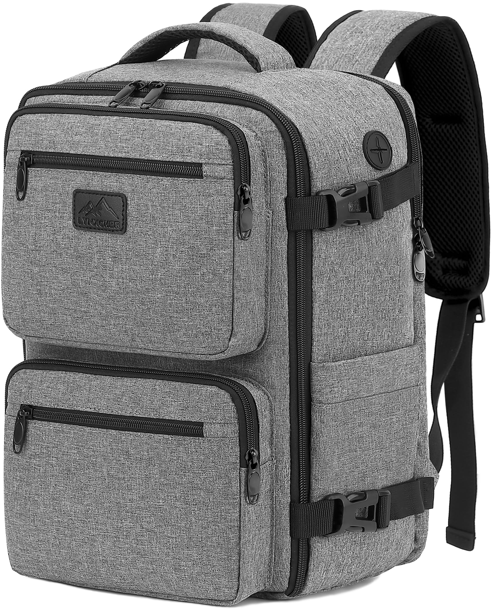 LYNXCHER Zaino Ryanair 40x20x25 da Viaggio Aereo Bagaglio a Mano 20L per Uomo e Donna Borsa da Cabina 14 Pollici Porta PC Grigio
