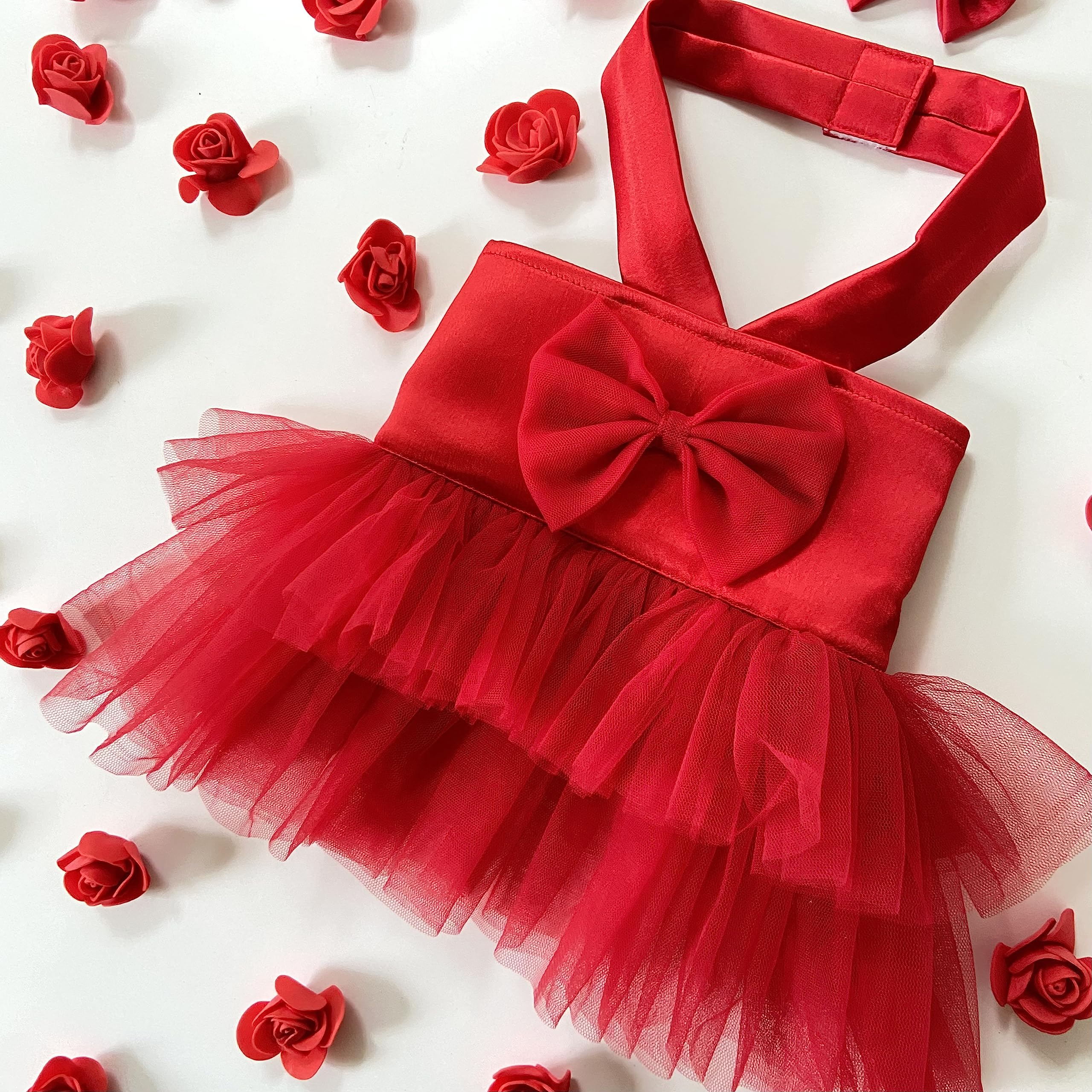 Coochipoo Red Ballerina Handmade Dog Dress | Birthday Special Summer Dress Dogs & Cats Dress with Adjustable Chest (XL) (B0C7CKNG3C) Amazon Price History, Amazon Price Tracker