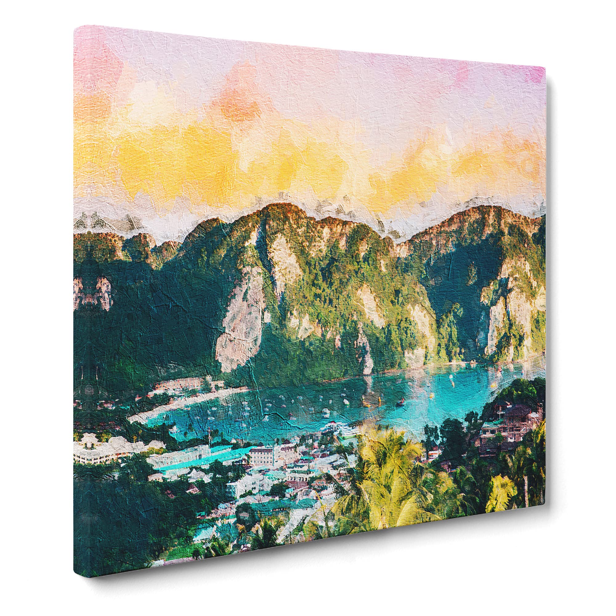 Phi Phi Islands in Thailand Canvas Print, Mixed, 35L x 35W cm