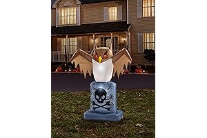 Ghoulishly Delightful Inflatable Owl Tombstone Decoration for Enchanting Halloween Ambiance